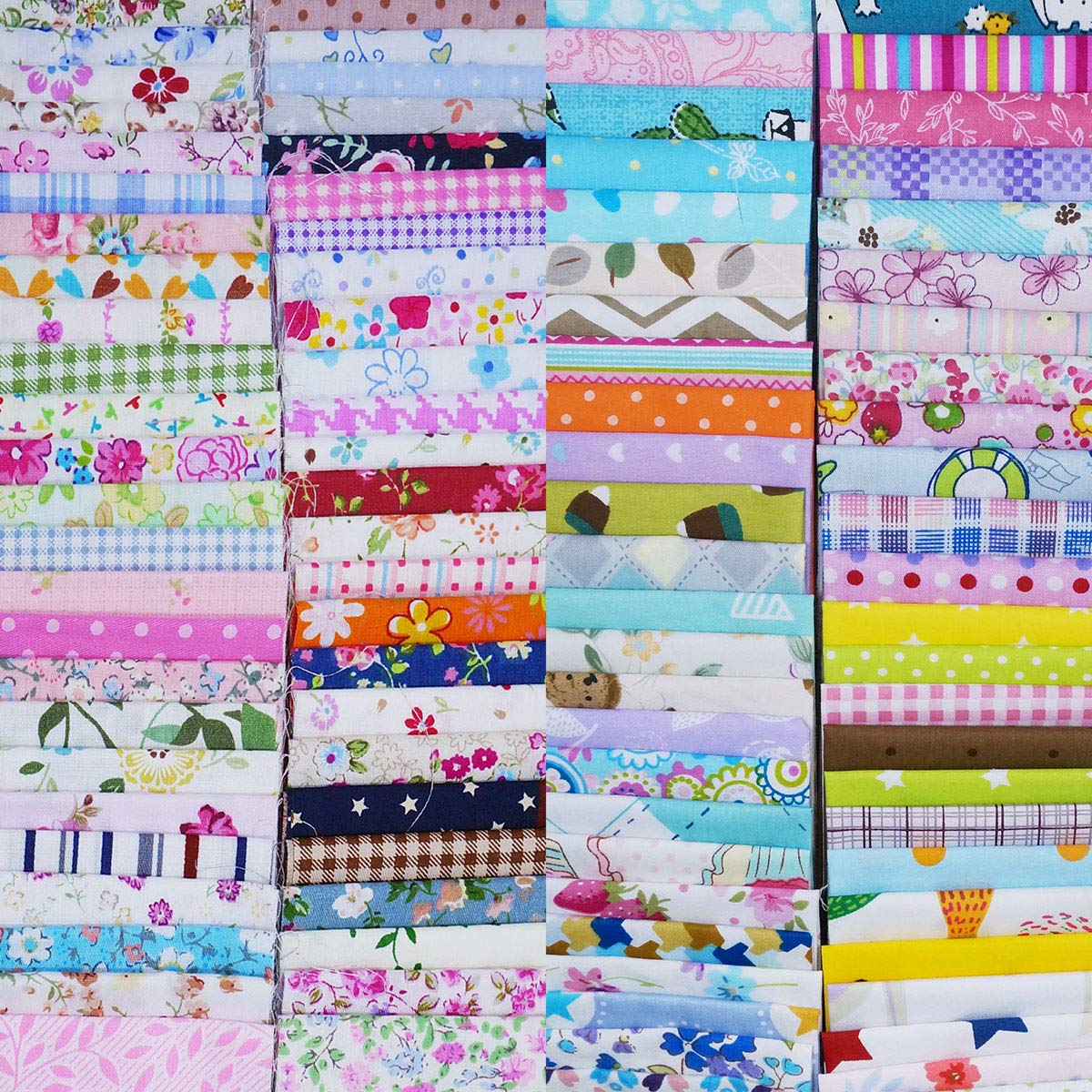 Quilting Fabric, Misscrafts 100pcs 6" x 6" (15x15cm) Cotton Craft Fabric Bundle Squares Patchwork Pre-Cut Quilt Squares for DIY Sewing Scrapbooking Quilting Dot Pattern