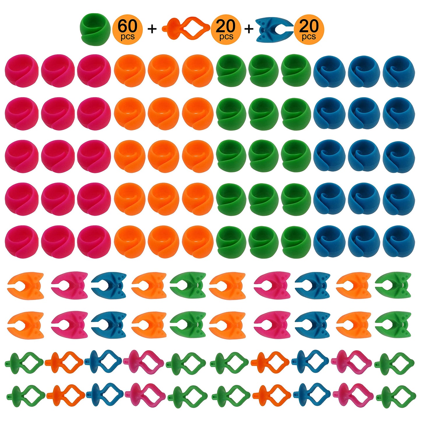 100pcs Mix NOTIONS (60 Thread Spool Savers + 20 Bobbin Holders + 20 Bobbin Clamps) - Prevent Thread Tails from Unwinding - for Sewing and Embroidery Machine Thread Spools
