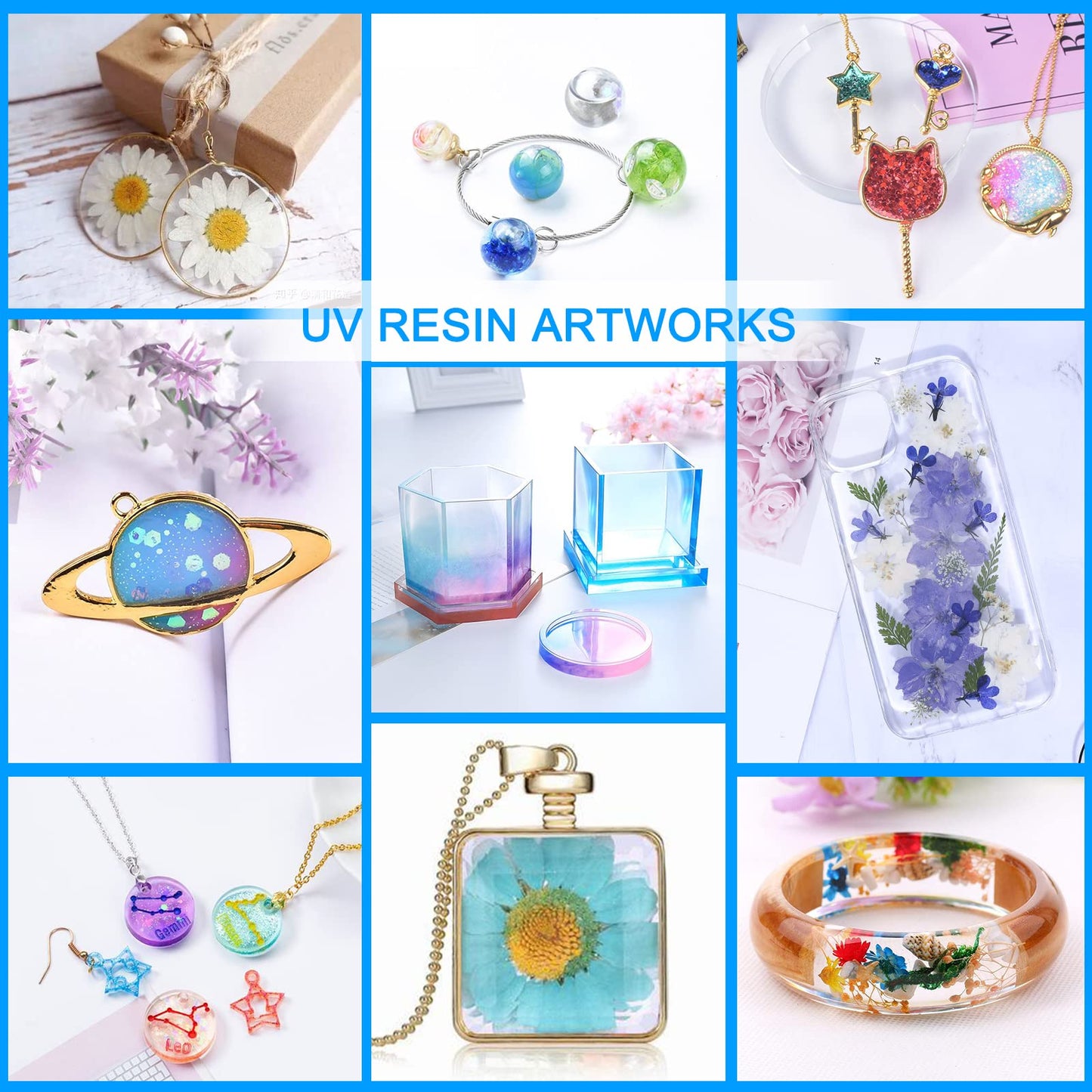 UV Resin 300g - Upgraded UV Resin Kit, Hard Type Crystal Clear Ultraviolet Curing UV Epoxy Resin for Craft Jewelry Making