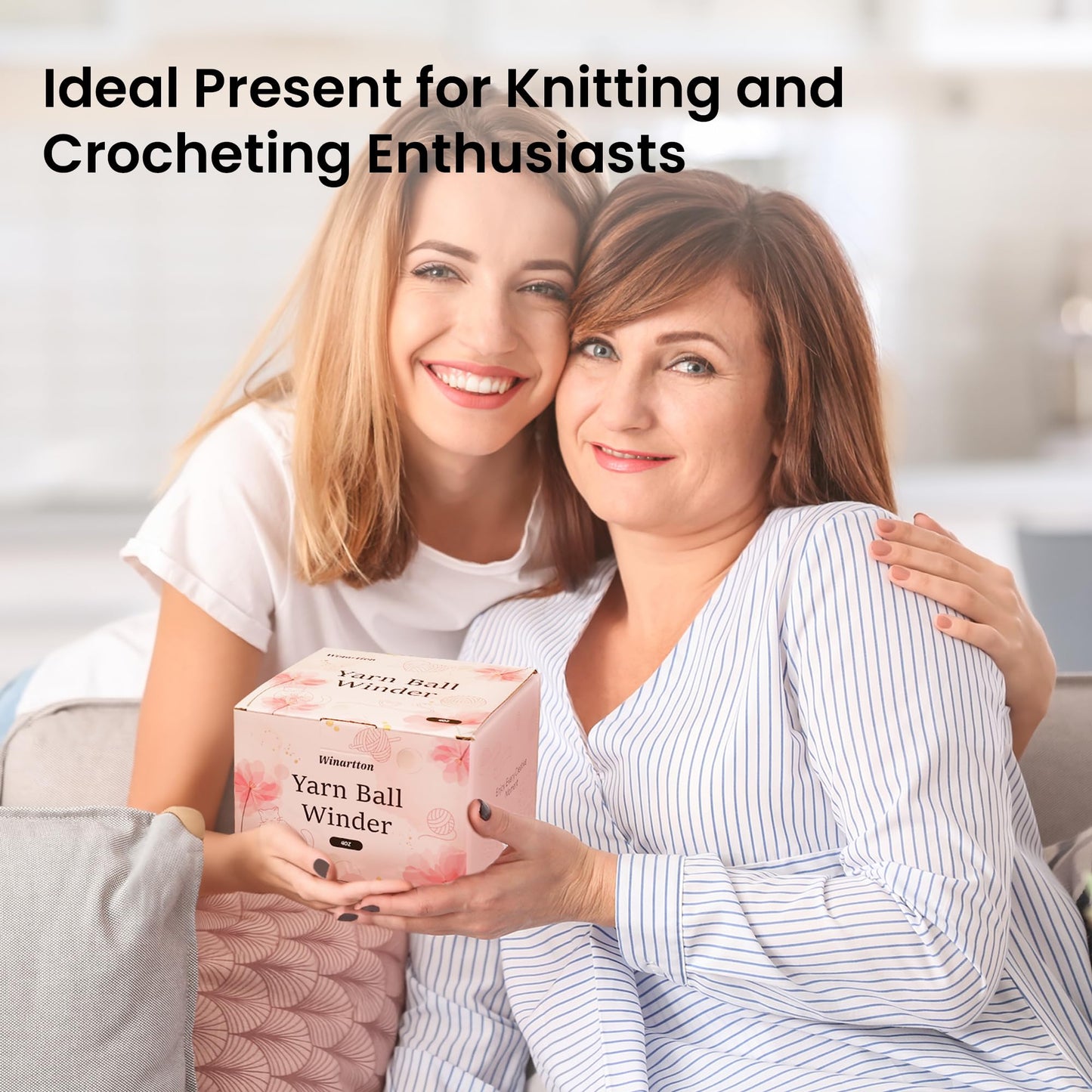 Yarn Winder, Ball Winder for Crocheting and Knitting, Ideal Gifts for Women's Day, Hand Operated Winder for Yarn Storage, Included Scissors and Storage Pouches