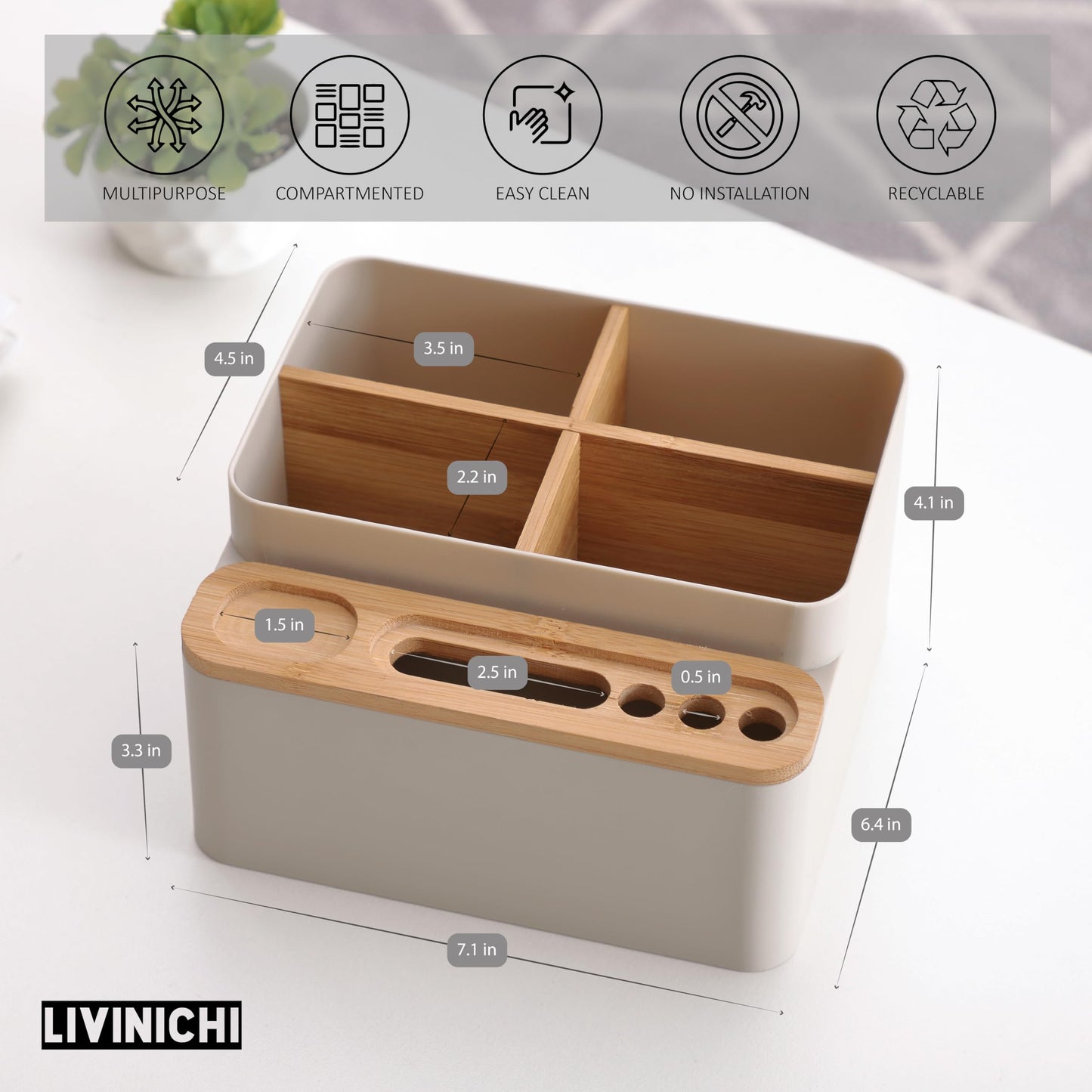 Desktop Storage Box - Small Table Organizer - Aesthetic Desk Organizer - Modern Pen Holder