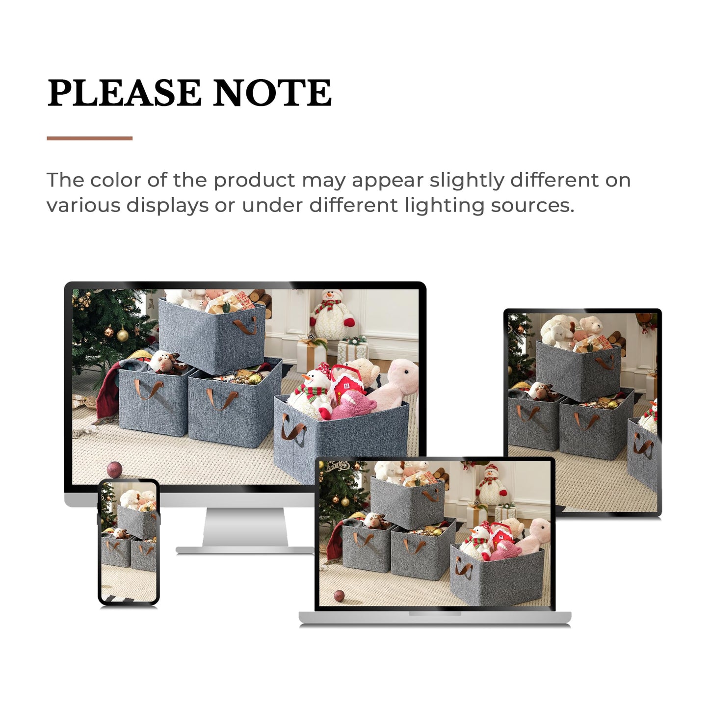 Storage Baskets for Shelves, Basket for Organizing, Organizer Bins, Closet Storage Organizer Bins with Metal Frame, Large, 2-Pack