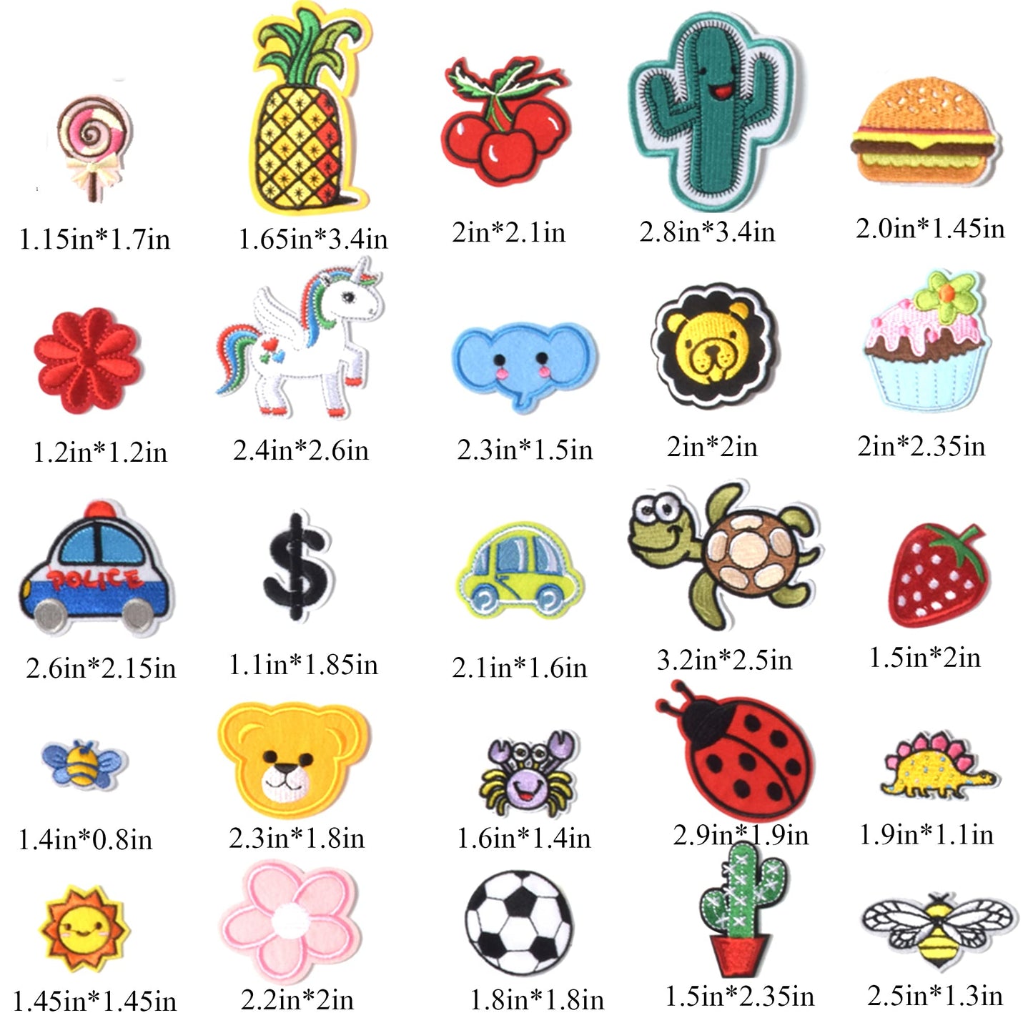60Pcs Random Assorted Iron on Patches, Cute Sewing Applique for Jackets, Hats, Backpacks, Jeans, DIY Accessories, Style 2