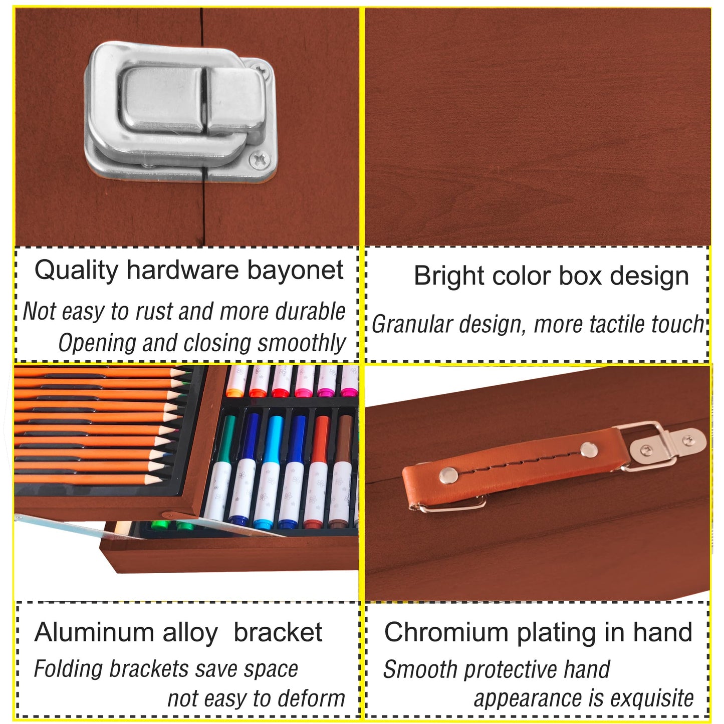 Art Supplies, 139 Pack Painting Drawing Art Kit with 2 Sketch Pads, Deluxe Double Layers Art Set Crafts, Colored Pencils, Oil Pastels, Watercolor Paints, Gift for Artists Kids (Brown)