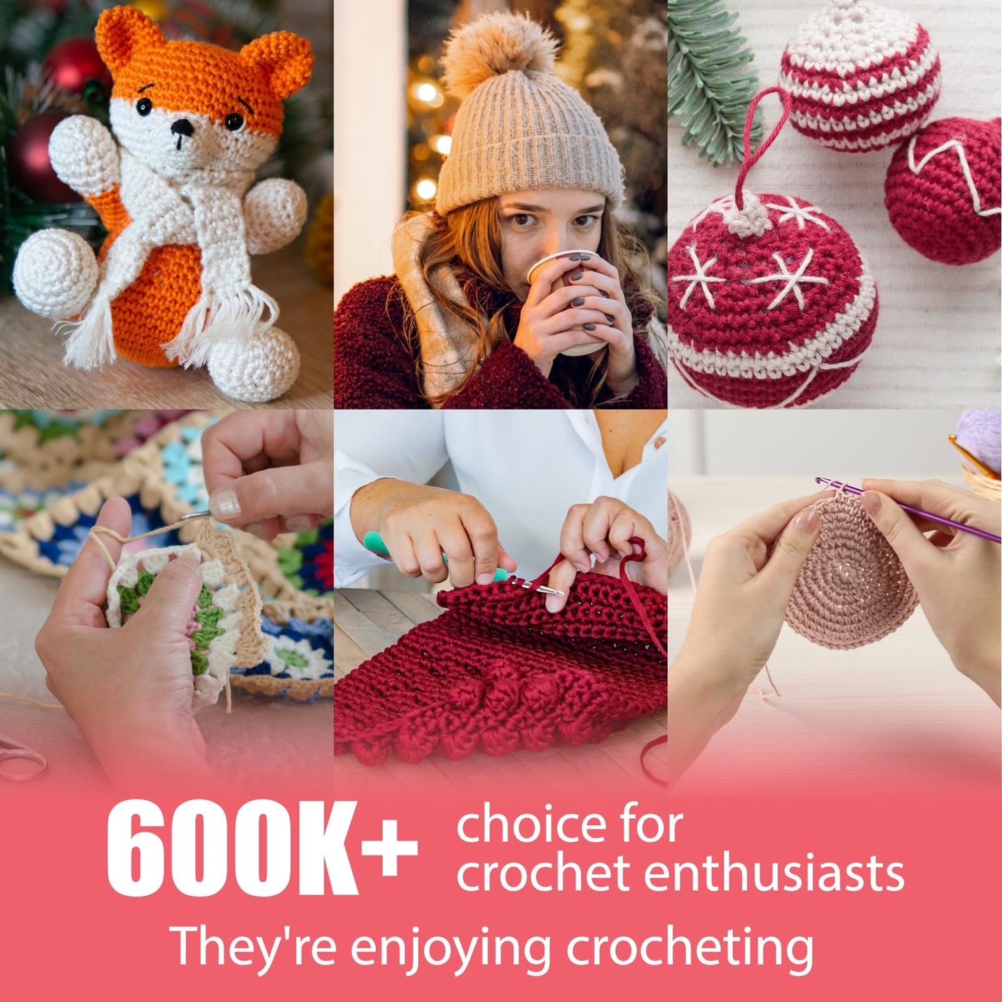 Crochet Hooks Kit with Case, 85-Piece, Ergonomic Crochet Needles Weave Yarn Kits DIY Hand Knitting Art Tools for Beginners and Experienced Crochet Lovers