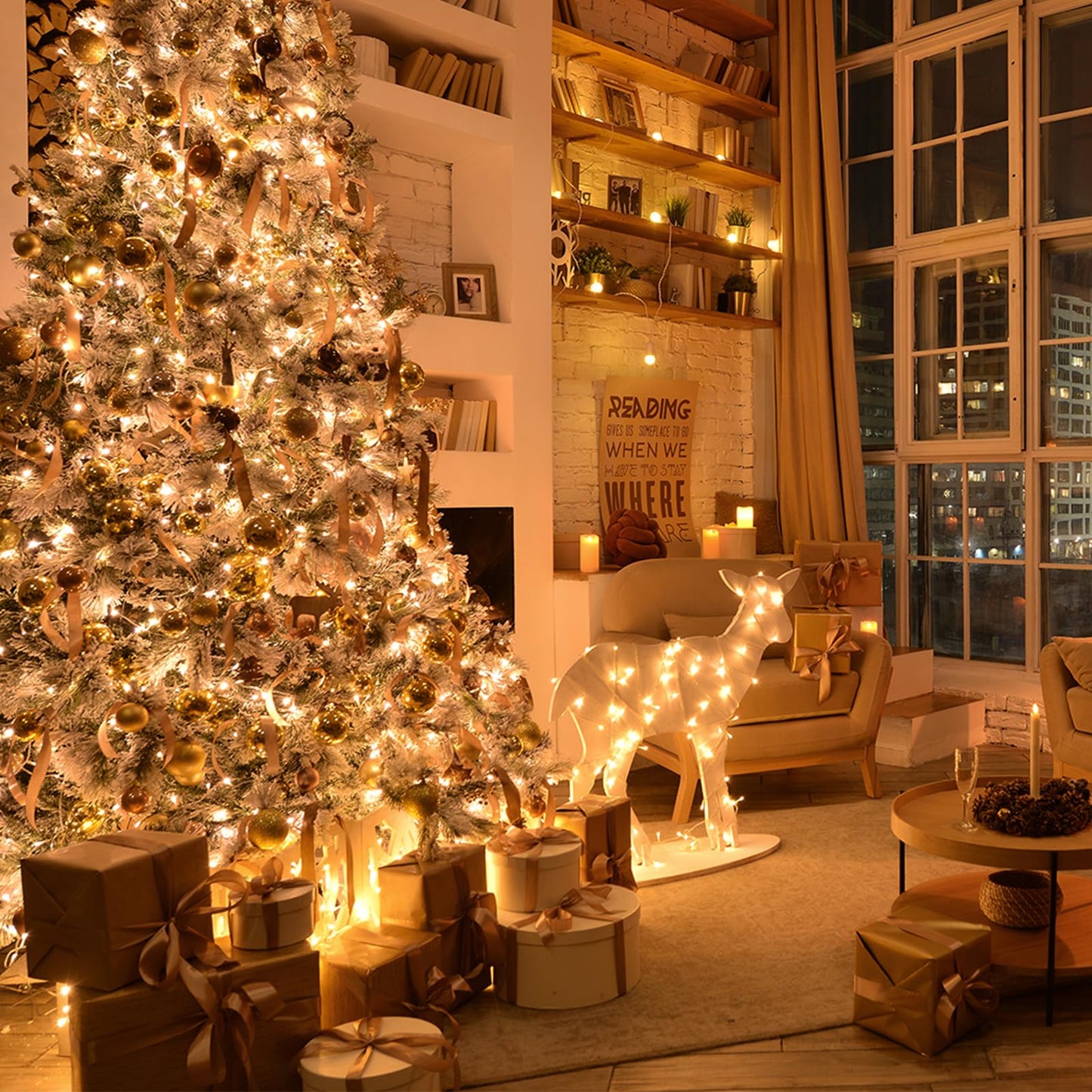 82FT 200 LED Christmas String Lights Outdoor/Indoor, Timer & Memory Function & 8 Modes, Extendable Green Wire, Waterproof Fairy String Lights for Xmas Tree Holiday Party Garden (Warm White)