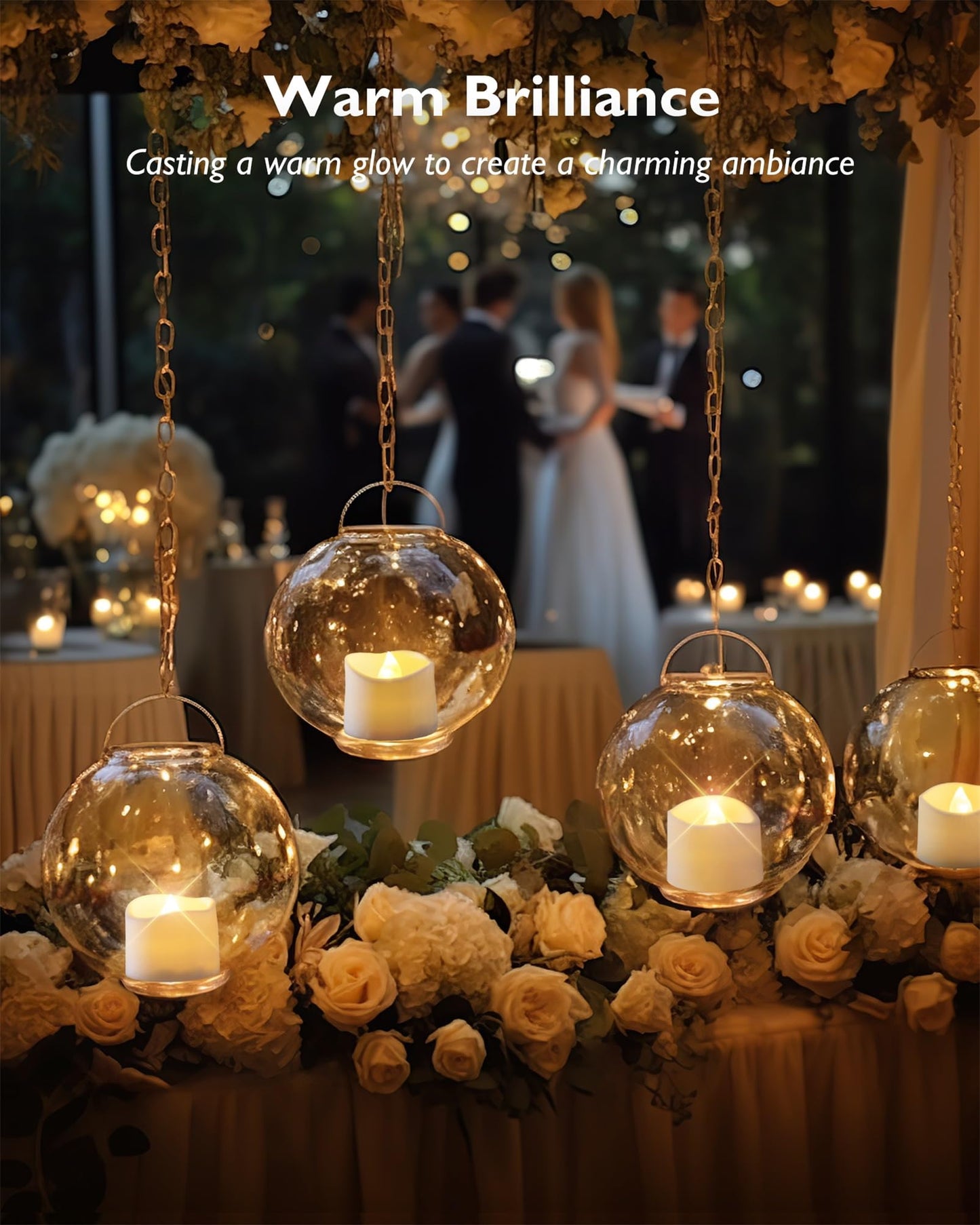 12Pcs Flickering Flameless Candle Battery Operated, 200+Hours Fake Electric LED Candles Tea Lights for Votive, Centerpiece Table Decorations, Wedding, Aniversary, Halloween, Christmas