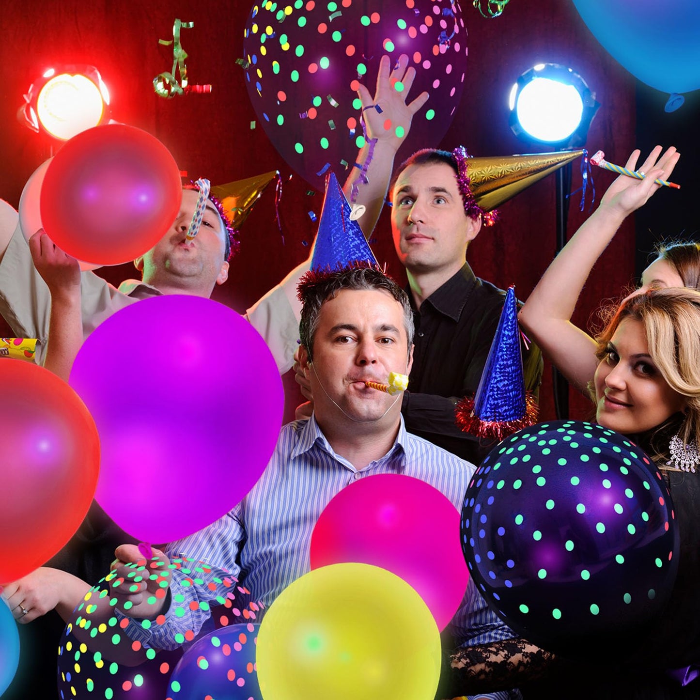 3 otters 66PCS Glow Balloons Assorted Colors, 12"" UV Neon Balloons with Small Dots Neon Glow in the Dark Balloons Fluorescent Balloons for Birthday Wedding Glow Party Supplies, Medium, HSHD2969
