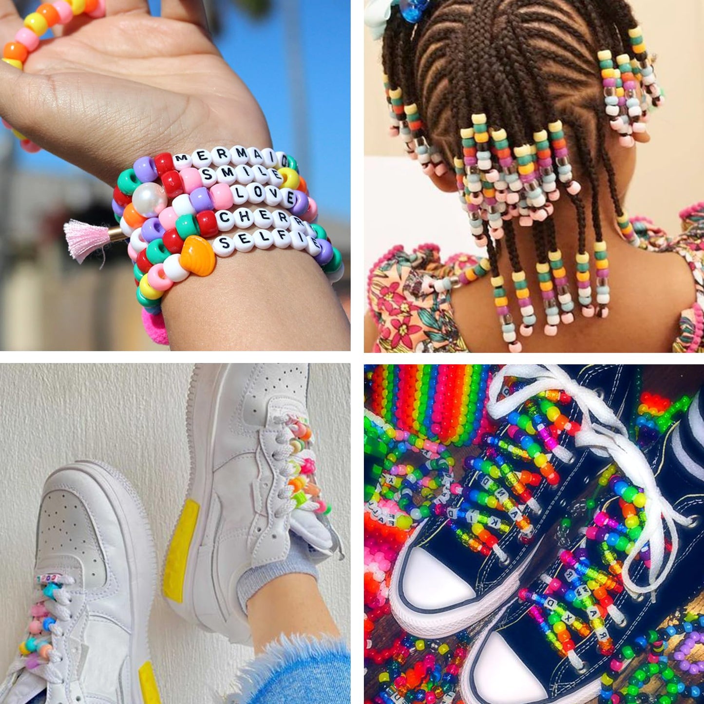 2350pcs, 64 Colors, Pony Beads for Bracelet Making Kit, Rainbow Kandi Beads Friendship Bracelet Kit, Letter Beads and Elastic Strings for Bracelet Necklace Making, Craft Gifts Set for Girls