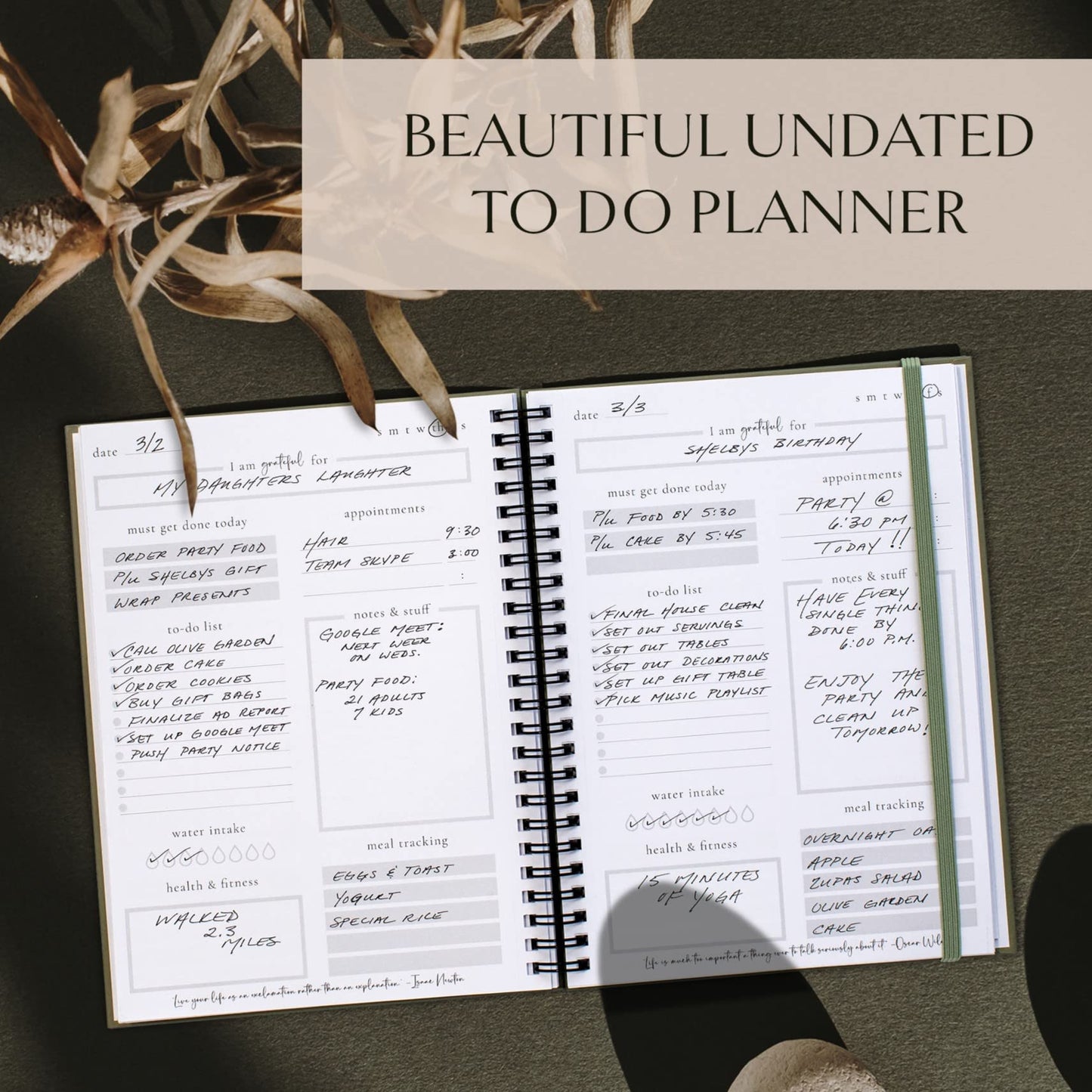 Beautiful To Do List Notebook - Aesthetic Daily Planner to Easily Organize Your Tasks And Boost Productivity - Stylish Undated Planner And School or Office Supplies For Women