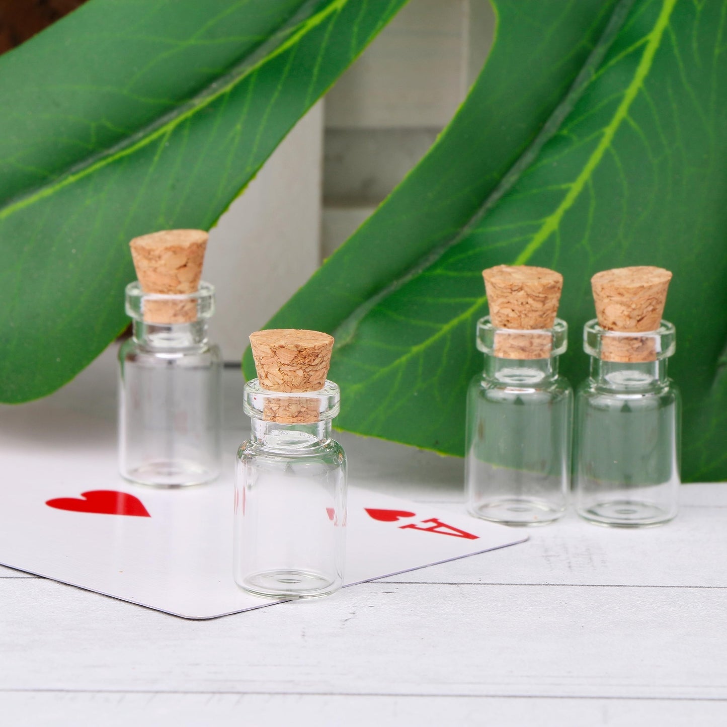 100pcs 1ml Small Mini Glass Bottles Jars with Cork Stoppers Tiny Vials for DIY Art Crafts Wedding Favors