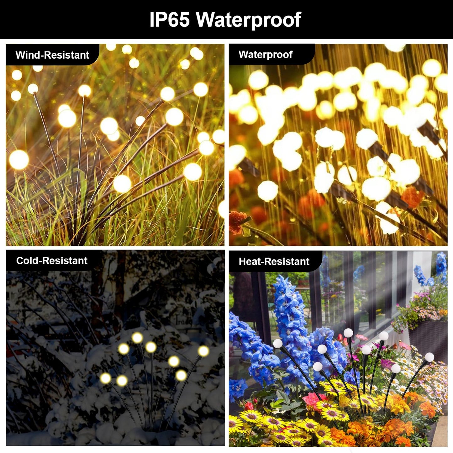 Firefly Lights Solar Outdoor, Swaying Solar Garden Lights,8 Modes Solar Firefly Lights Outdoor Waterproof for Outside Yard Patio Plant Porch Pathway Christmas Garden Decor Warm White(4 Pack)