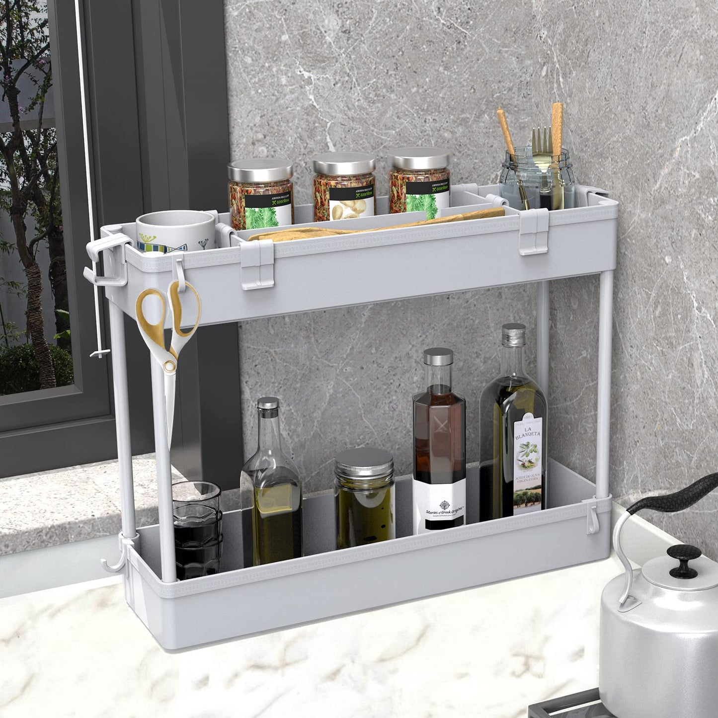 Slim Storage Cart 3 Tier,Bathroom Organizer Rolling Utility,Mobile Shelving Unit Slide Out for Office, Kitchen, Laundry Room & Narrow Places,Gray