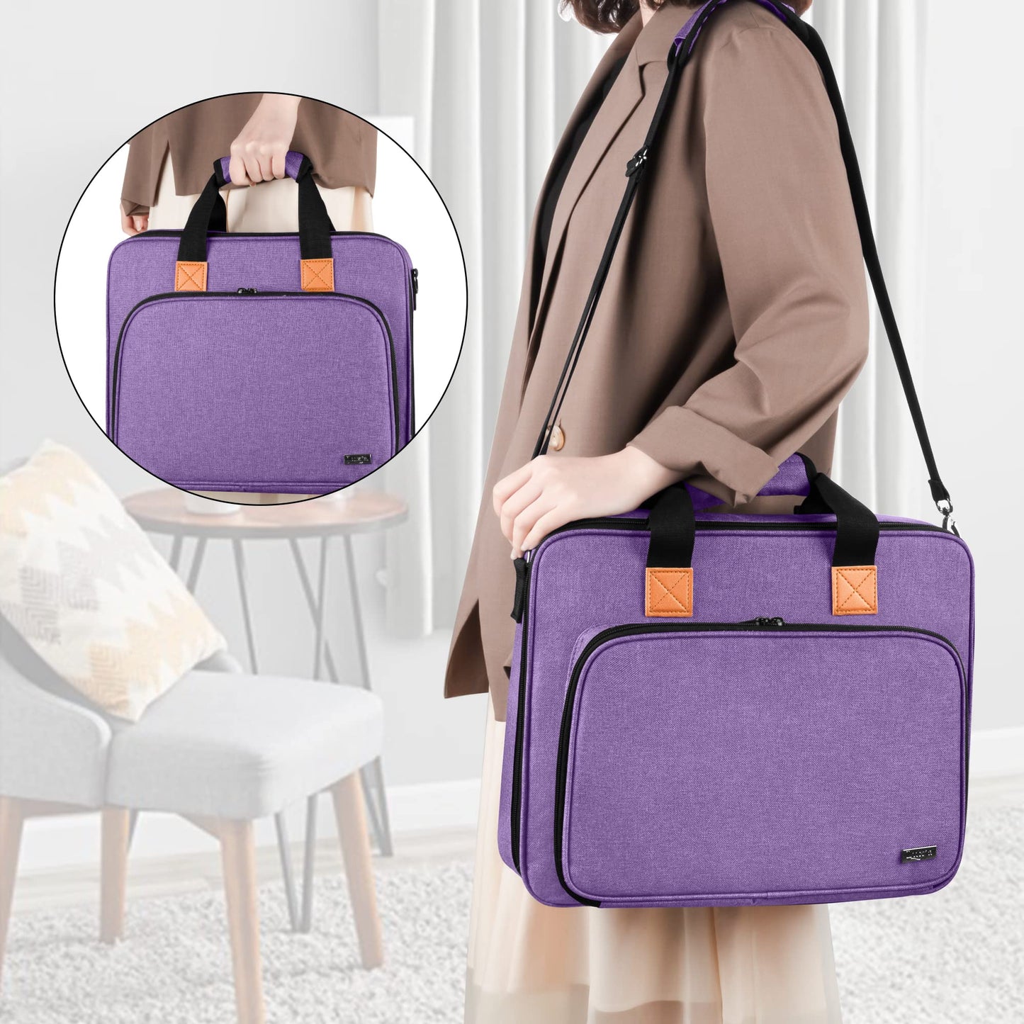 Embroidery Project Bag, Embroidery Kits Storage Bag (Bag Only), Purple