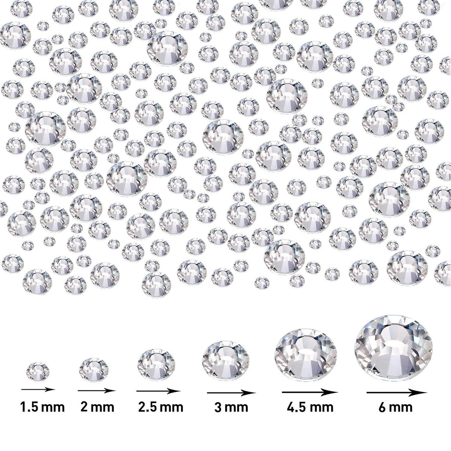 4000 Pieces Hotfix Rhinestones Crystals AB Clear Crystal Rhinestones Flatback Gems Round Crystal Rhinestones Bulk for Crafts Clothing Dance Costumes(Clear Color)