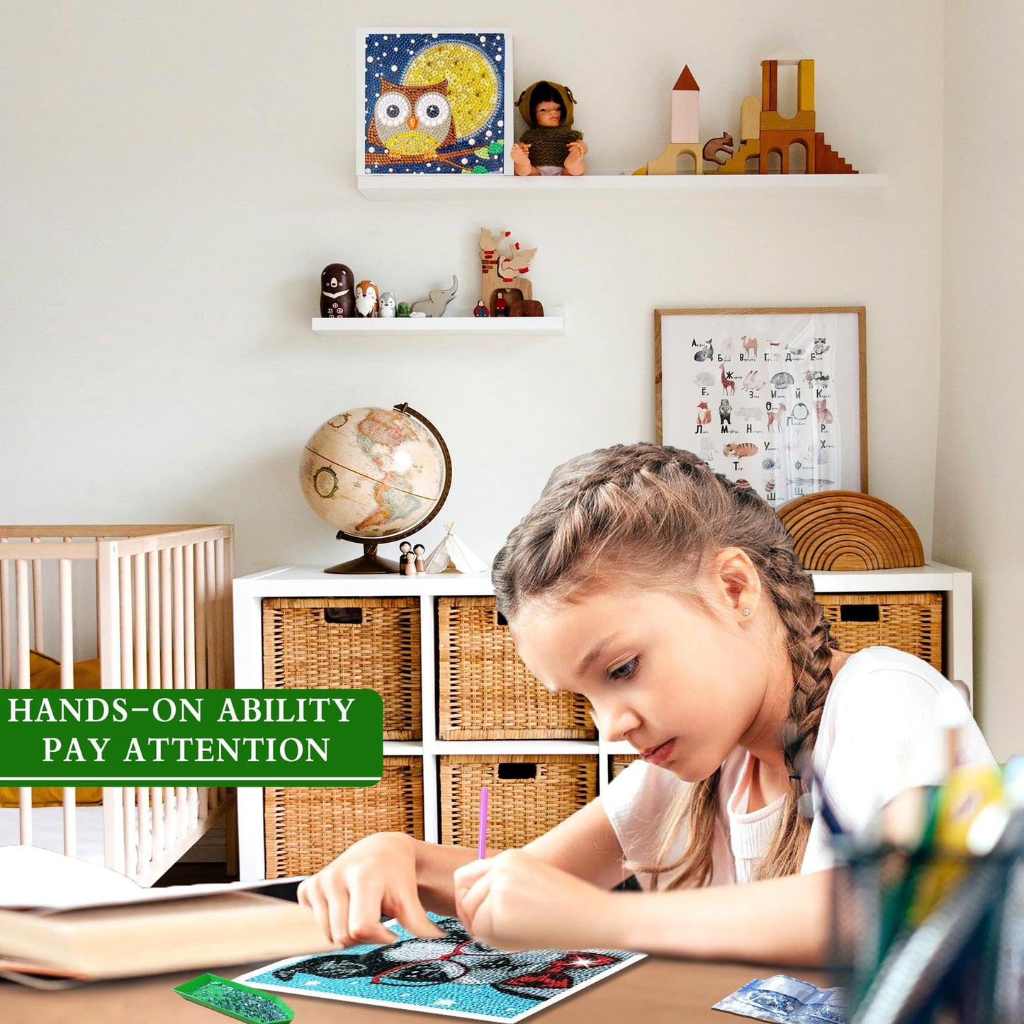 Diamond Painting Kits for Kids, 4Pcs Kids Diamond Art Animal 5D Diamond Gem Art by Number Dotz Kits Art and Crafts for Kids Ages 6-8-10-12 Girls Boys for Birthday Halloween