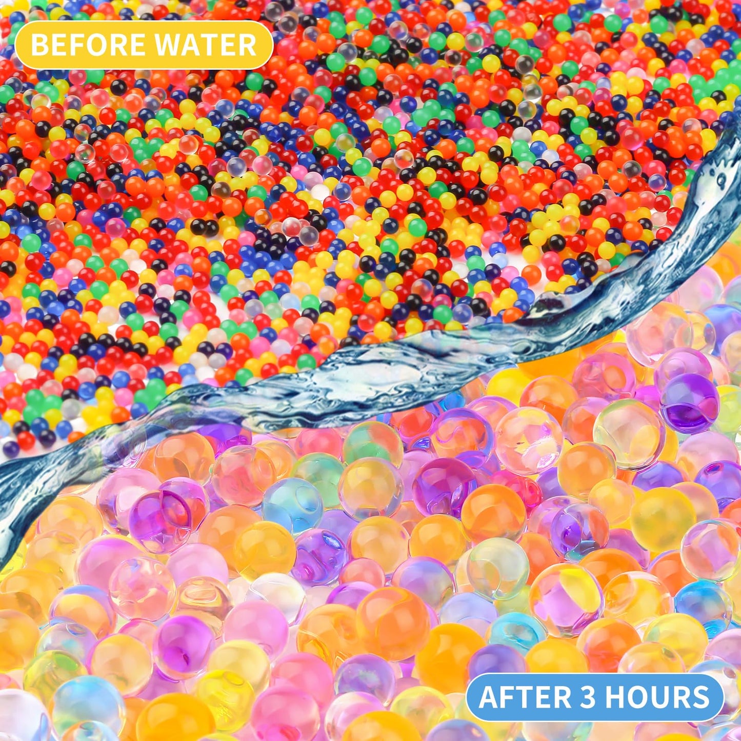 120,000 Pcs Rainbow Mix Jelly Water Gel Beads,Non Toxic Water Beads for Vase Filler,Plant,Floating Candles,Wedding and Home Decoration