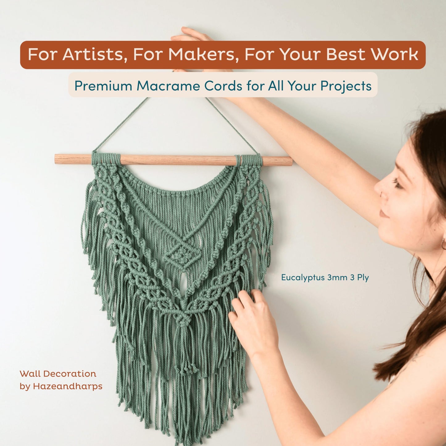 Theory Cotton 3mm Macrame Cord 220 Yards - 4mm 5mm Soft Macrame Rope Perfect for Knots - Supplies for Wall Hangers & Boho Decorations - Cotton String (Cream 3mm 220 Yards)