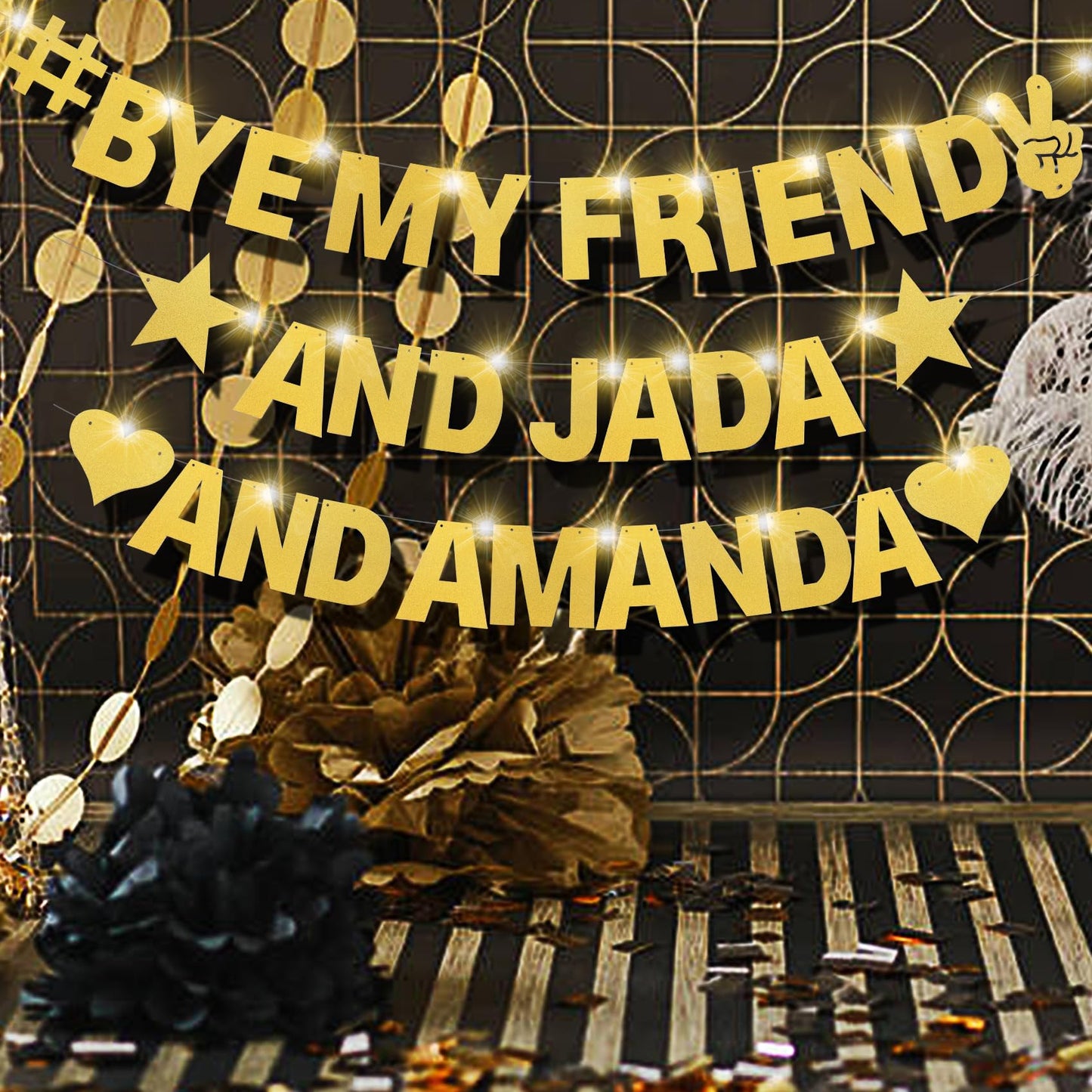 167Pcs DIY Glitter Customizable Banner Kit Custom Banner Happy Birthday Letter Banners Including Personalized Banner Decor for Christmas Baby Shower Birthday Party Decorations Supplies(Glitter Gold