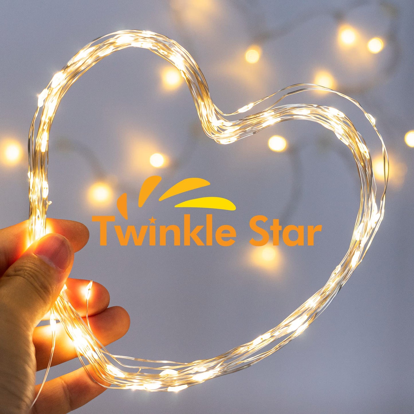 33 FT 100 LED Silver Wire Fairy String Lights for Christmas Wedding Party Home Holiday Decoration,Battery Operated, Warm White, Pack of 1