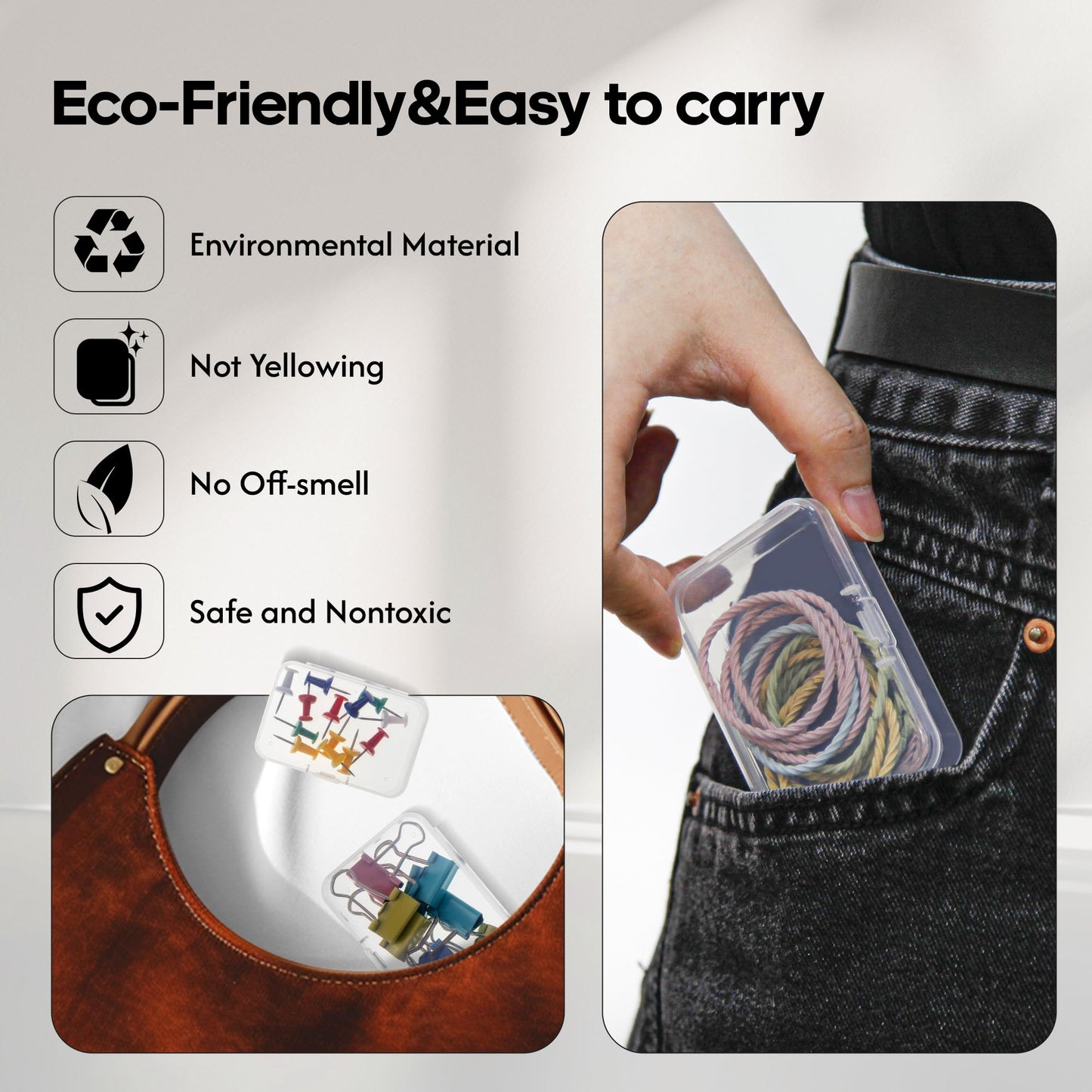 Small Bead Organizers and Storage, 12 Clear Plastic Boxes with Hinged Lids, for Beads, Jewelry Making, Crafts, Hardware, Fishing Tackle, Small Parts (32 Labels)