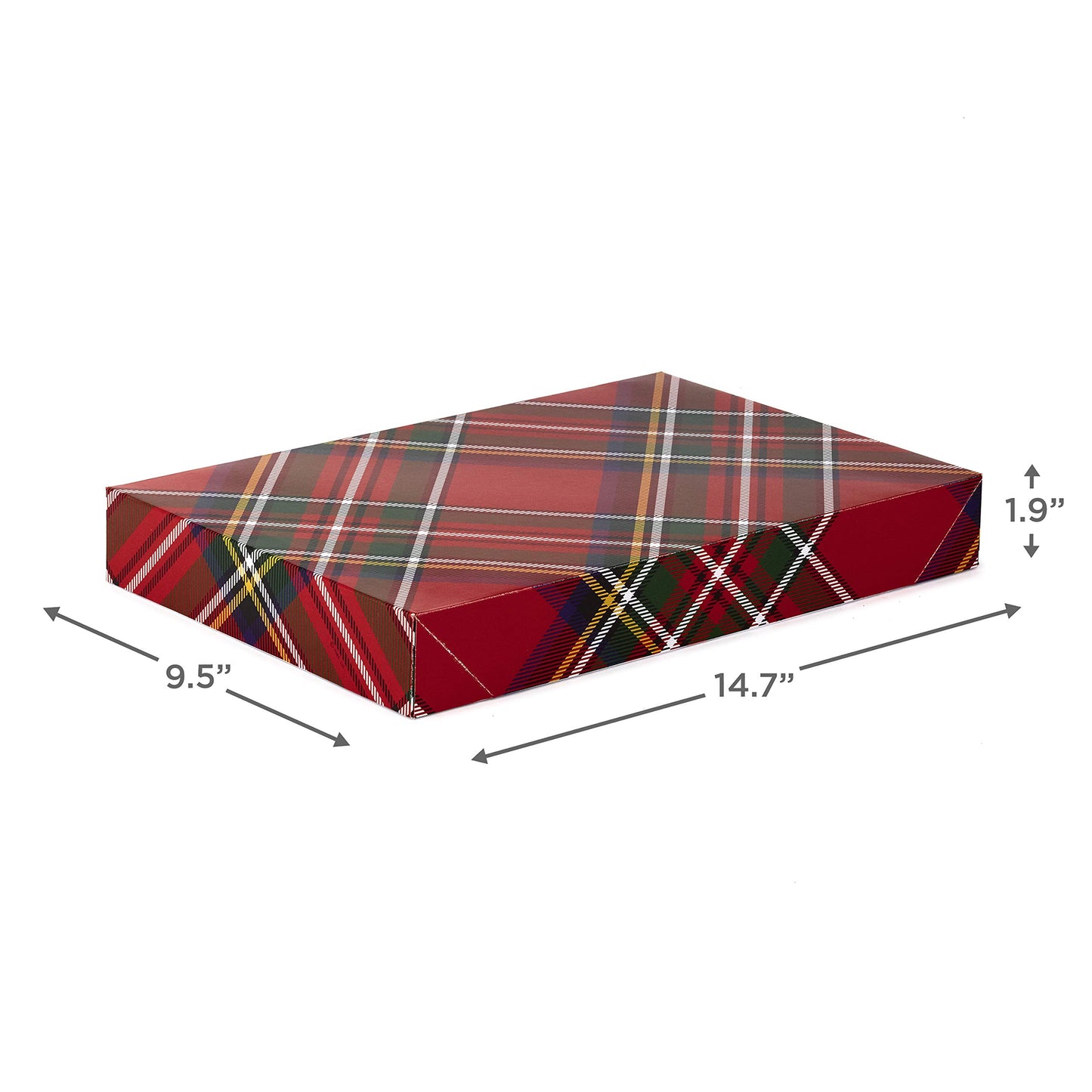 Medium Gift Boxes with Lids (12 Shirt Boxes, 3 Designs: Buffalo Check, Red Plaid, Green Tartan) for Christmas, Holiday Parties, Hostess Gifts, Father's Day