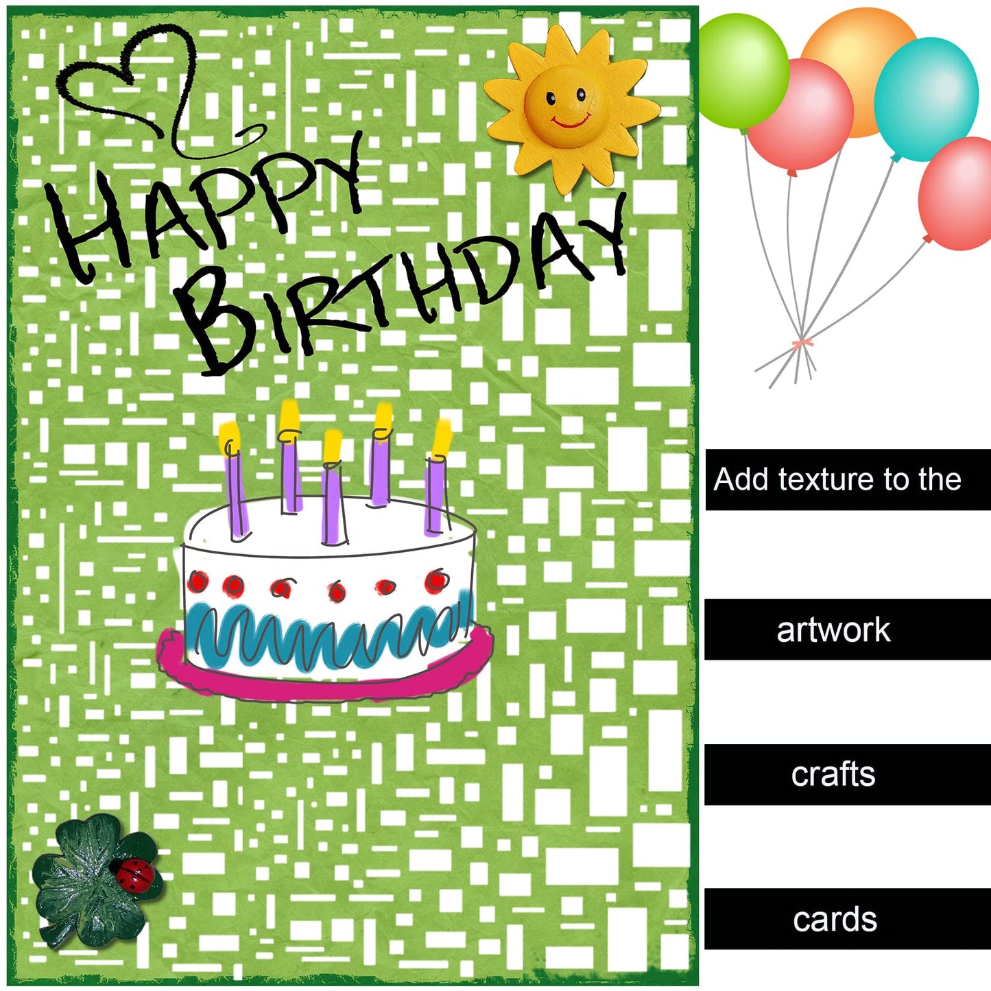 14 Pcs Layering Mixed Media Stencils Leopard Diamond Spirals Cubist Templates Geometric Patterns Stencils for Painting on Walls Canvas DIY Craft Scrapbooking Stamp Decor Card Making (7.87x7.87inch)