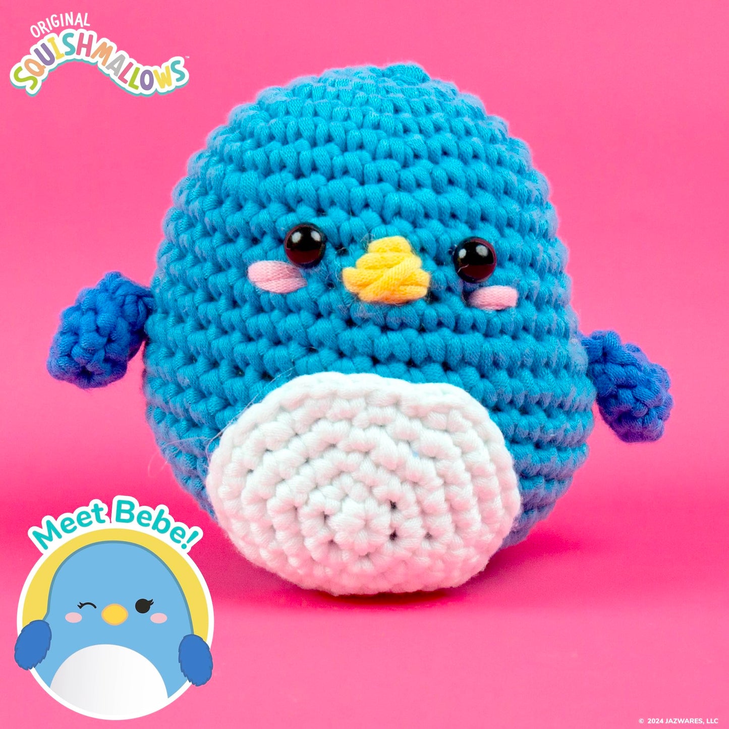 Original Bebe The Bluebird Crochet Kit, Includes Yarn, Crochet Hook, Starter Hooks, Step-by-Step Tutorials, Exclusive Crochet Kit for Beginners, DIY Craft, Crochet Kits, Great Teen Gifts