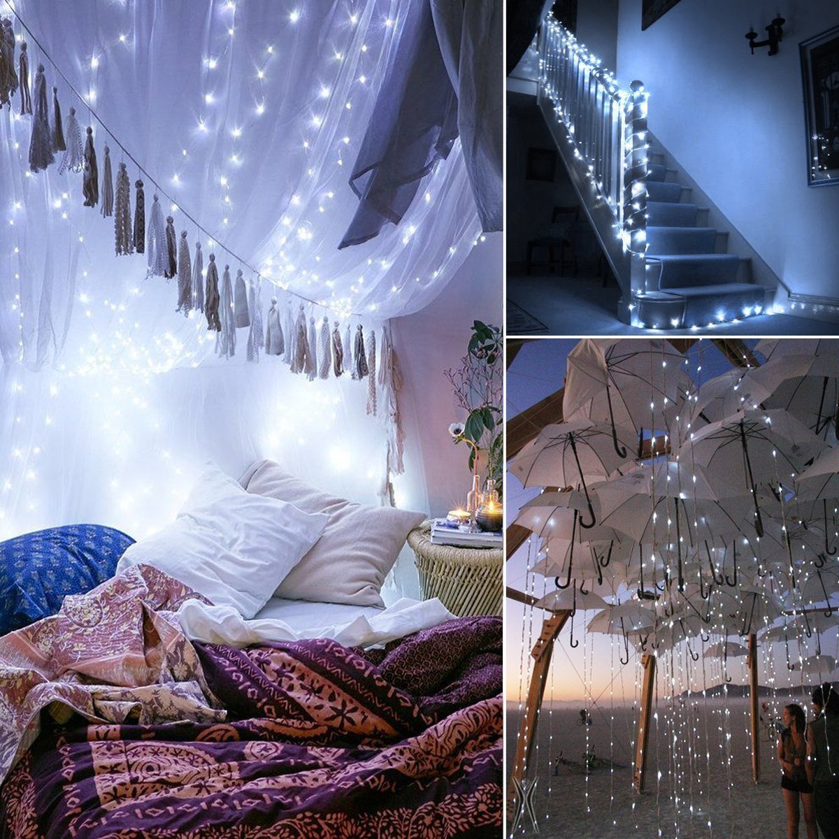 10 Ft/3M 30 LED Battery Operated Starry Fairy Lights String Lights for Party Home Wedding Festival Decoration, White