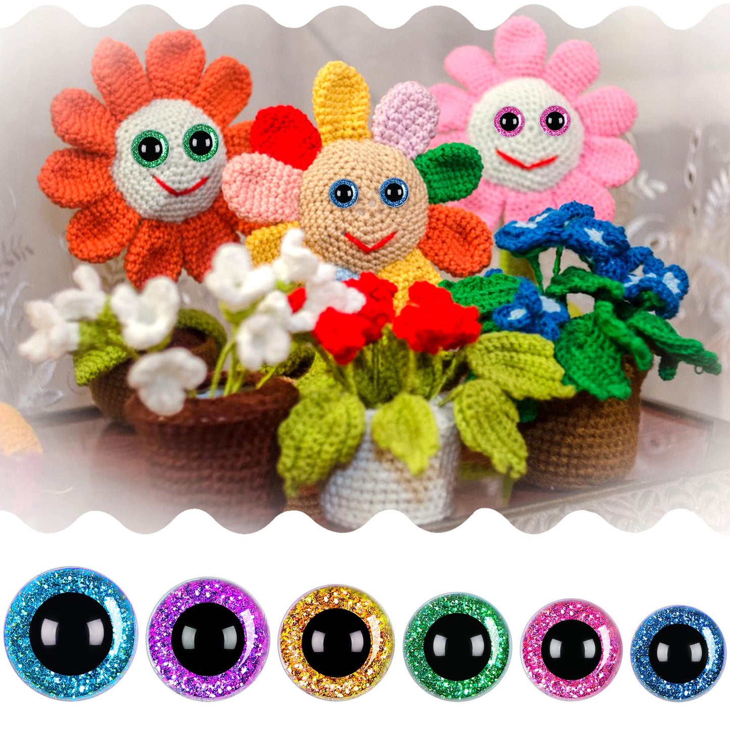 180 Pieces 10-20 mm Large Safety Eyes and Nose with Washers for Amigurumi Stuffed Animal Eyes Plastic Craft Doll Crochet Eyes for DIY of Puppet, Bear, Toy Making Supplies (Assorted Colors)