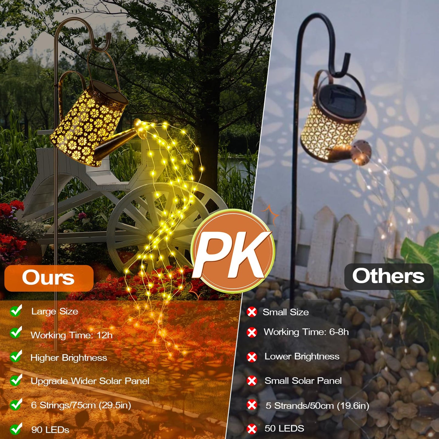 90 LED Solar Watering Can with Lights, Waterproof Large Hanging Lantern Landscape Solar Lights Outdoor Garden Decor for Outside Yard Porch Gardening Gifts for Mom Birthday Mother's Day