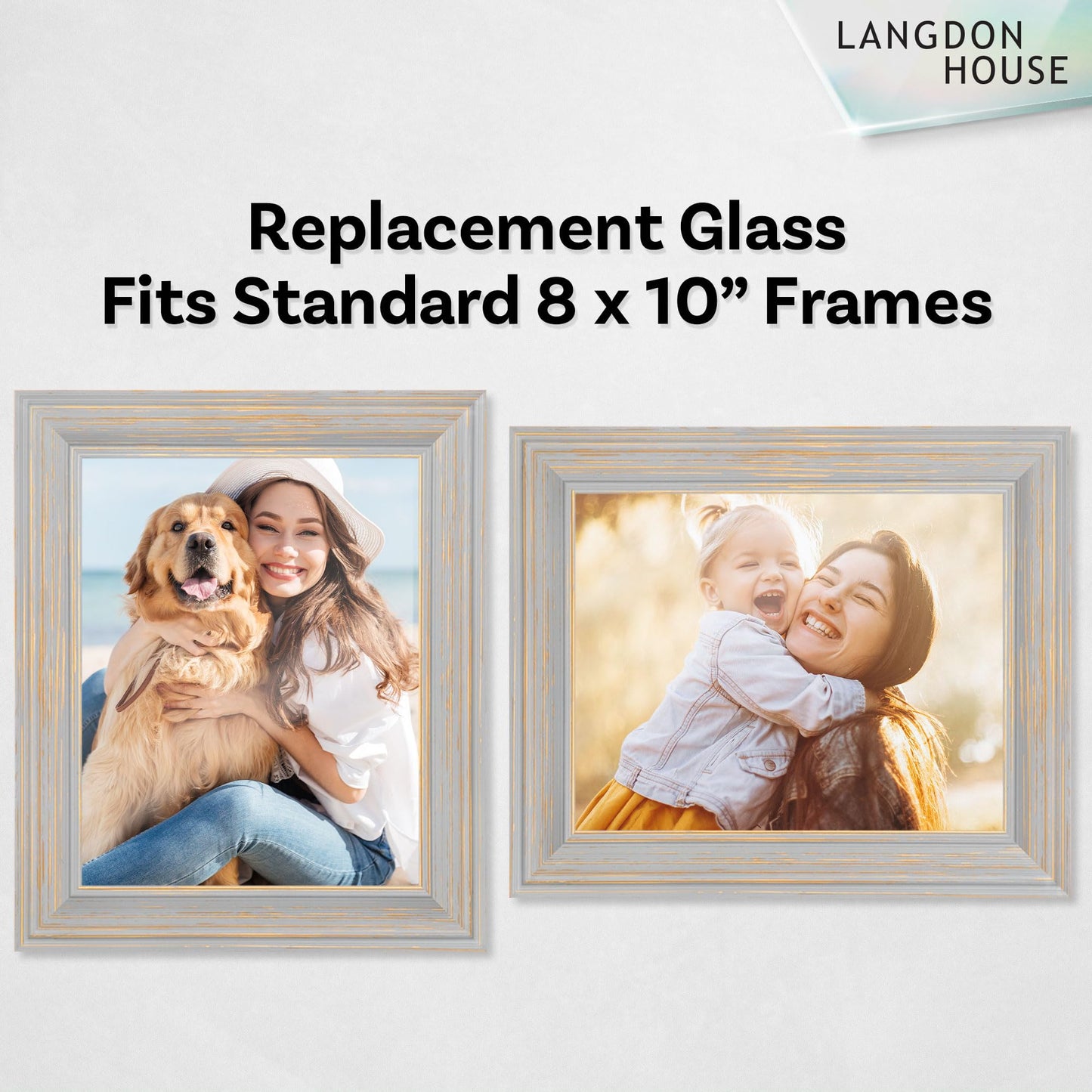 Picture Frame Glass Replacements (Crystal Clear, 8x10, 3 Pack) High Definition, Heat Strengthened, Semi Tempered Glass Cover Sheet