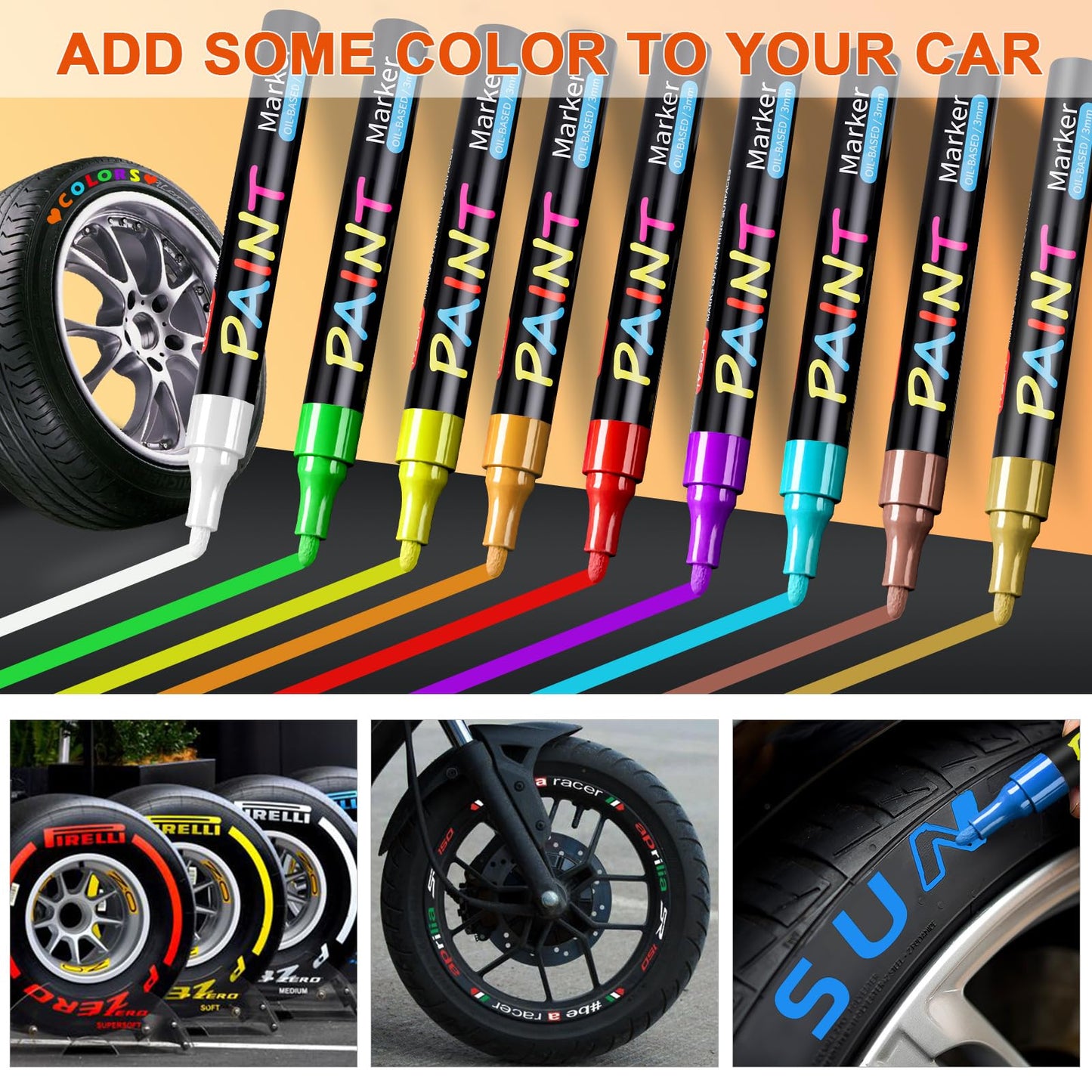 Paint Pens Paint Markers, 20 Colors Oil-Based Waterproof Marker Pen Set, Never Fade Quick Dry and Permanent, Works on Rocks Painting, Wood, Fabric, Plastic, Canvas, Glass, Mugs