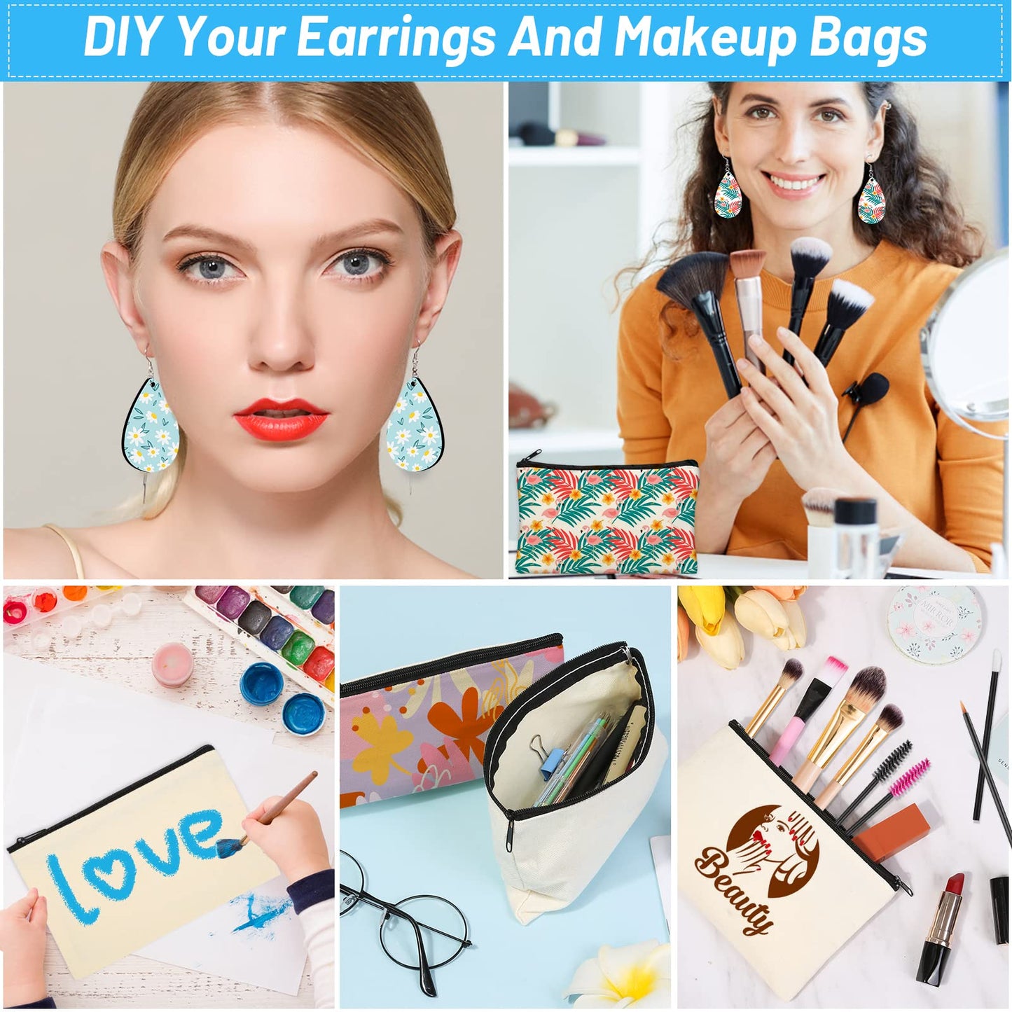 128-Piece Sublimation Blank Products Starter Kit - Perfect for Personalized Printing DIY Crafts, Custom Gifts for Easter, Mother's Day, Children's Day, and Home Decor