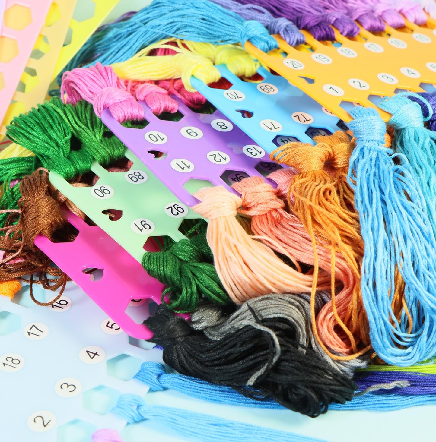 10-Pack Embroidery Floss Organizer Cards - Durable Cross Stitch Thread Holders Storage Tool, Portable Craft Storage for Sewing/Needlework Projects