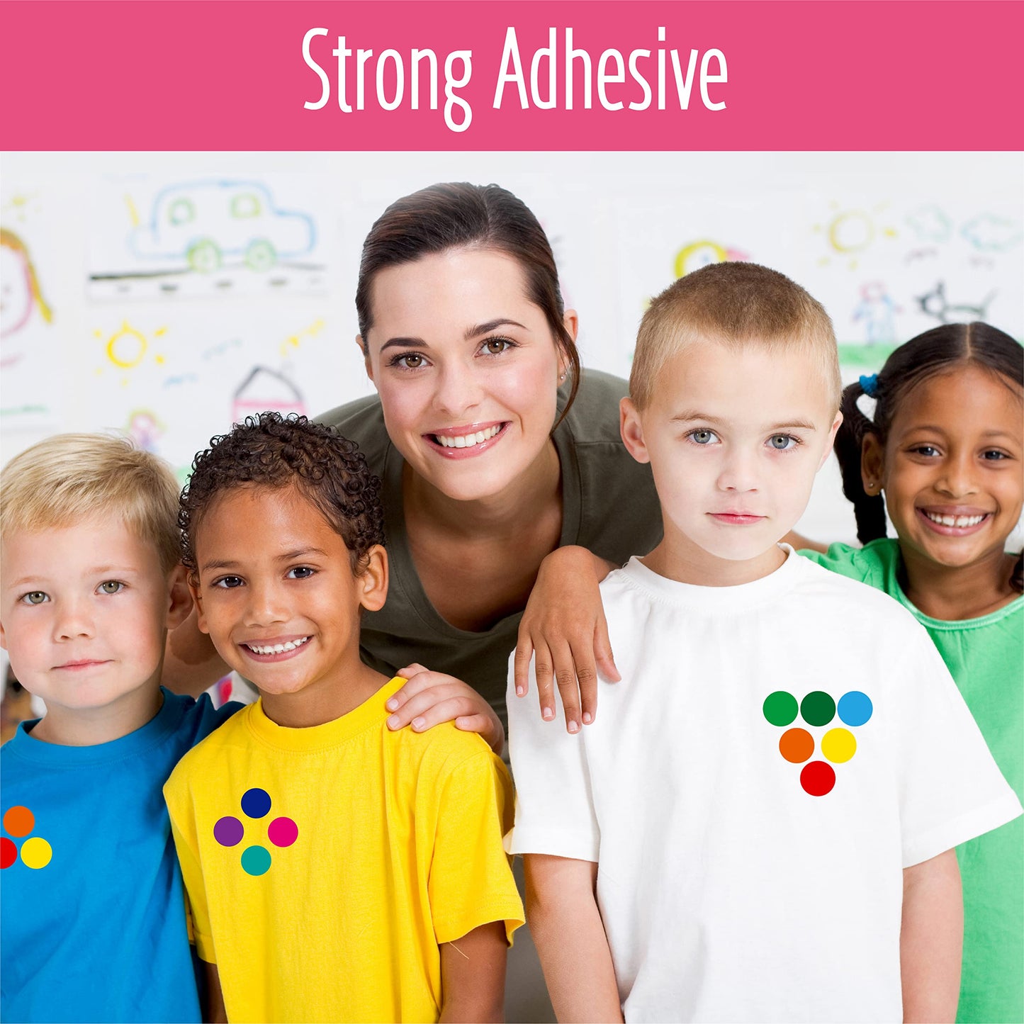 1050 PCS Colored Dot Sticker, 10 Bright Color Round Polka Circle Labels for Warehouse, Retail, Home Organization, Classroom, Office, Food Service and Medical (Each Measure 3/4")