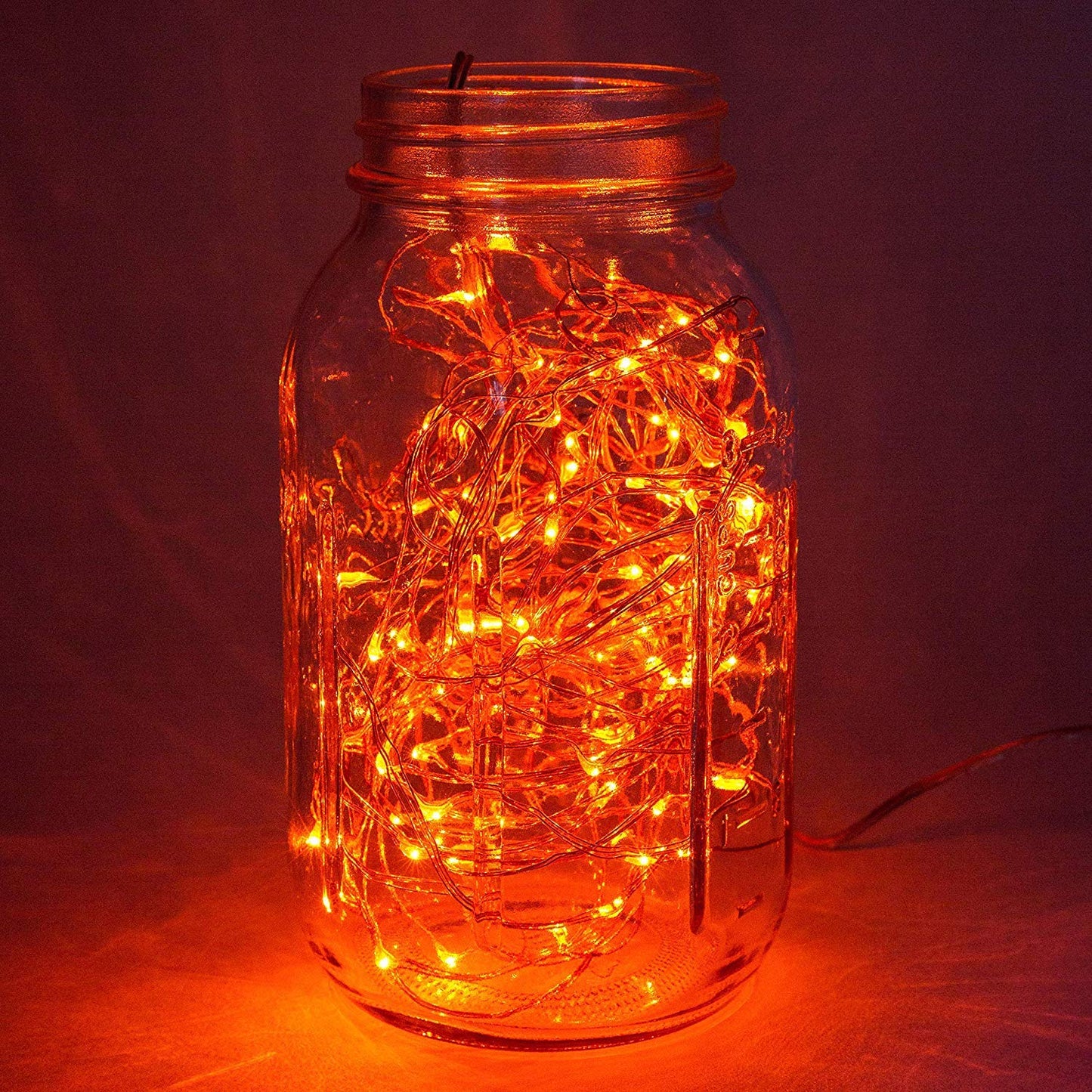 2 Pack Orange String Lights for Halloween 30 LED Battery Operated Fairy Lights Twinkle Firefly Lights for Garden,Thanksgiving Day,Christmas Decoration