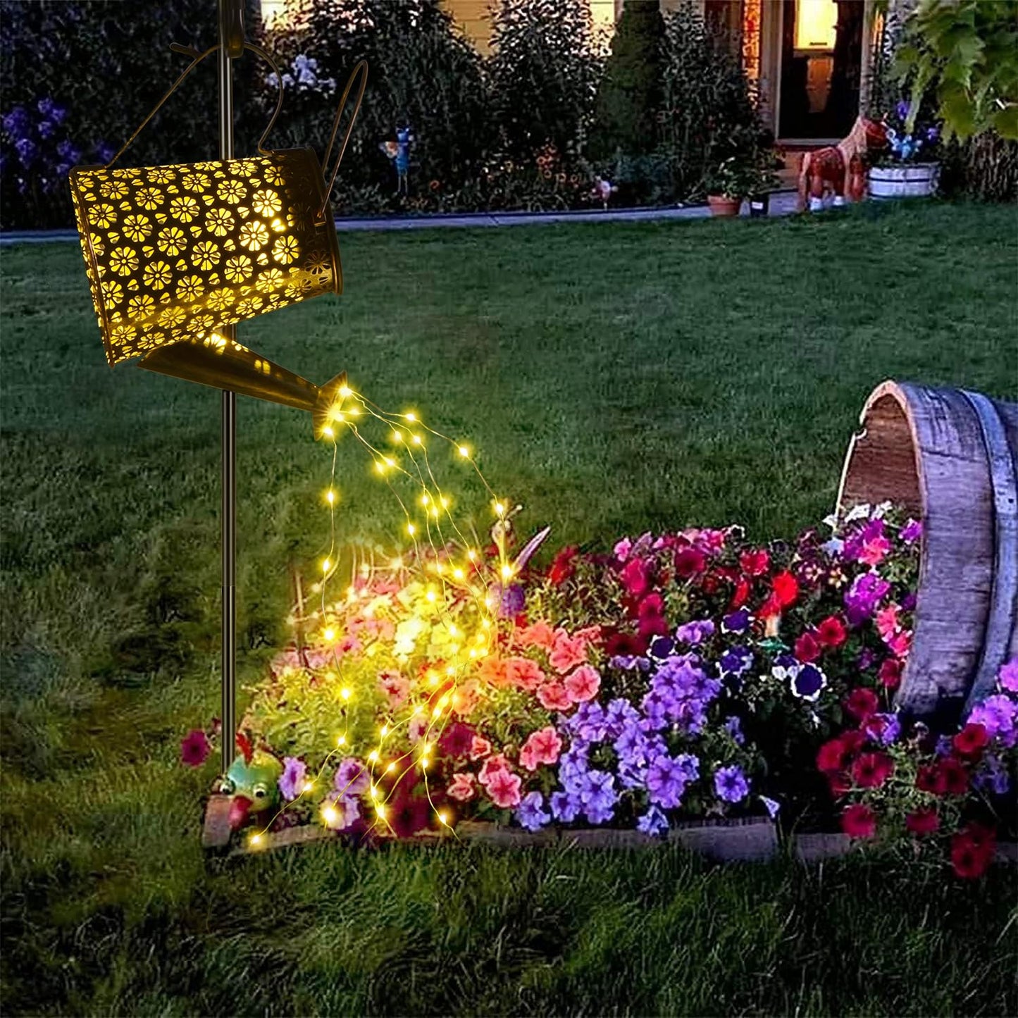 90 LED Solar Watering Can with Lights, Waterproof Large Hanging Lantern Landscape Solar Lights Outdoor Garden Decor for Outside Yard Porch Gardening Gifts for Mom Birthday Mother's Day