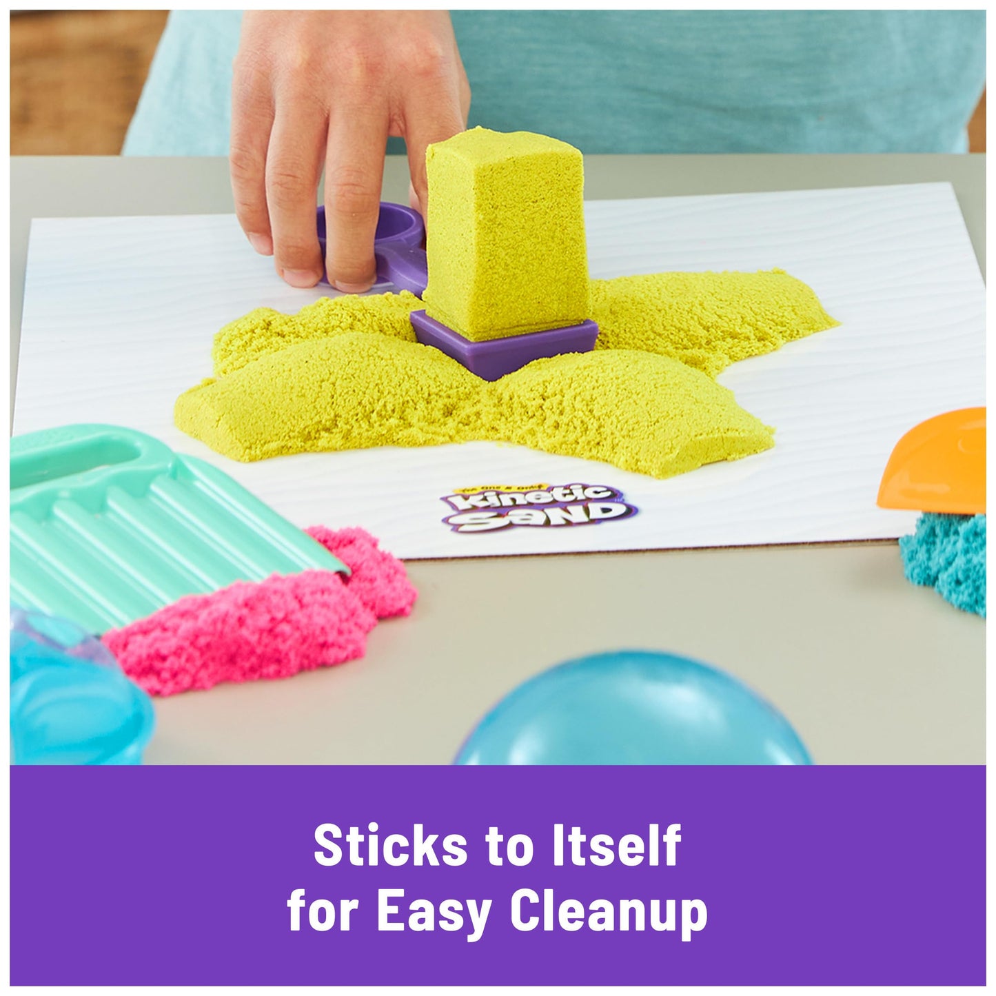 Ultimate Sandisfying Set with 2lbs Play Sand (Pink, Yellow & Teal), 10 Tools & Molds, Sensory Toys for Kids Ages 7 and up