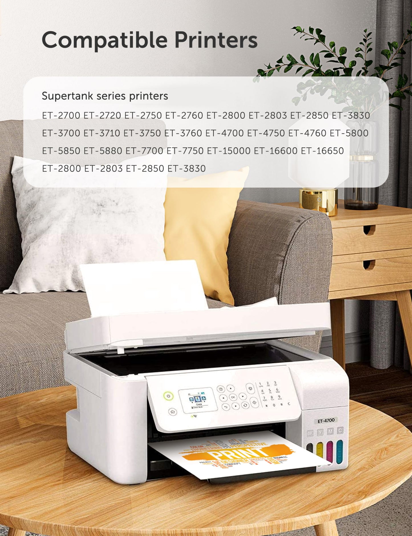 440ML Sublimation Ink Refilled Bottles Compatible for ET2400 ET2720 ET2760 ET2750 ET4800 ET-2800 ET-2803 ET-2850 Inkjet Printers Heat Press Transfer on Mugs T-Shirts, 1BK/1C/1Y/1M