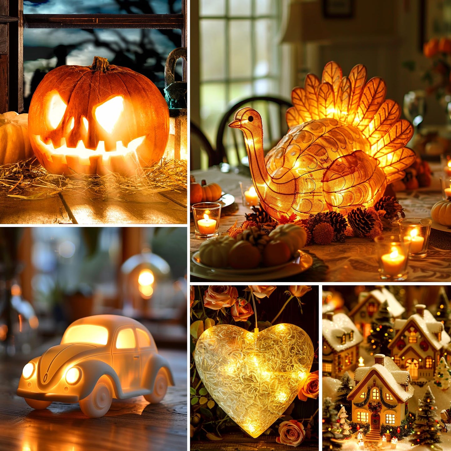 Accessory Cord with LED Bulb - 6ft Cord with On/Off Switch for Night Lights, Halloween Pumpkin, Blow Mold, Christmas Village House, Holiday Ceramic Trees, Craft Projects, 2 Pack