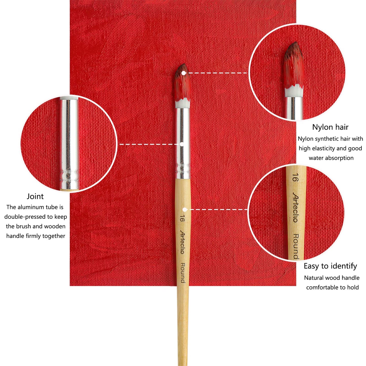 24 PCS Paint Brushes for Acrylic Painting, Acrylic Paint Brushes for Oil, Watercolor, Acrylic, Gouache and Canvas Painting