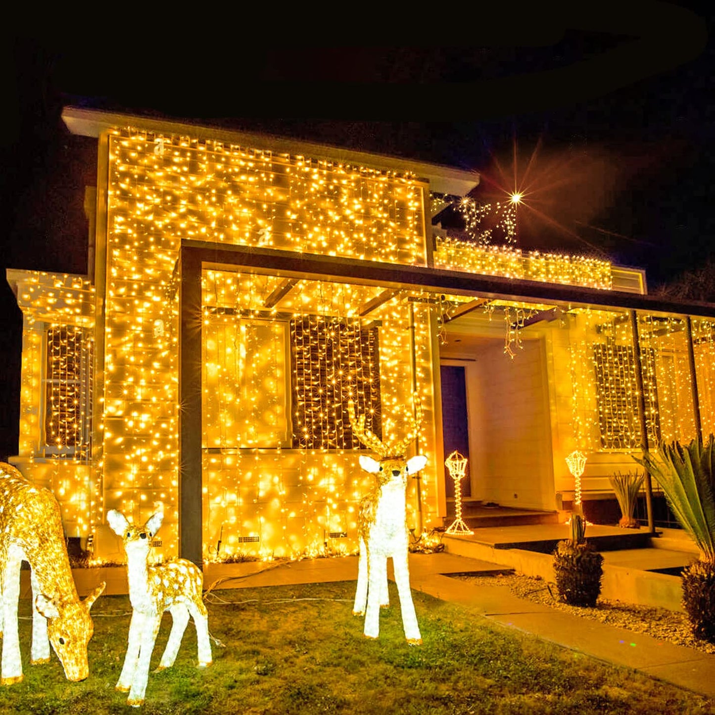 168FT 600 LED String Lights Outdoor Indoor Christmas String Lights Plug in Warm White Tree Lights for Outside Bedroom Wedding Party Holiday Spring Decorations