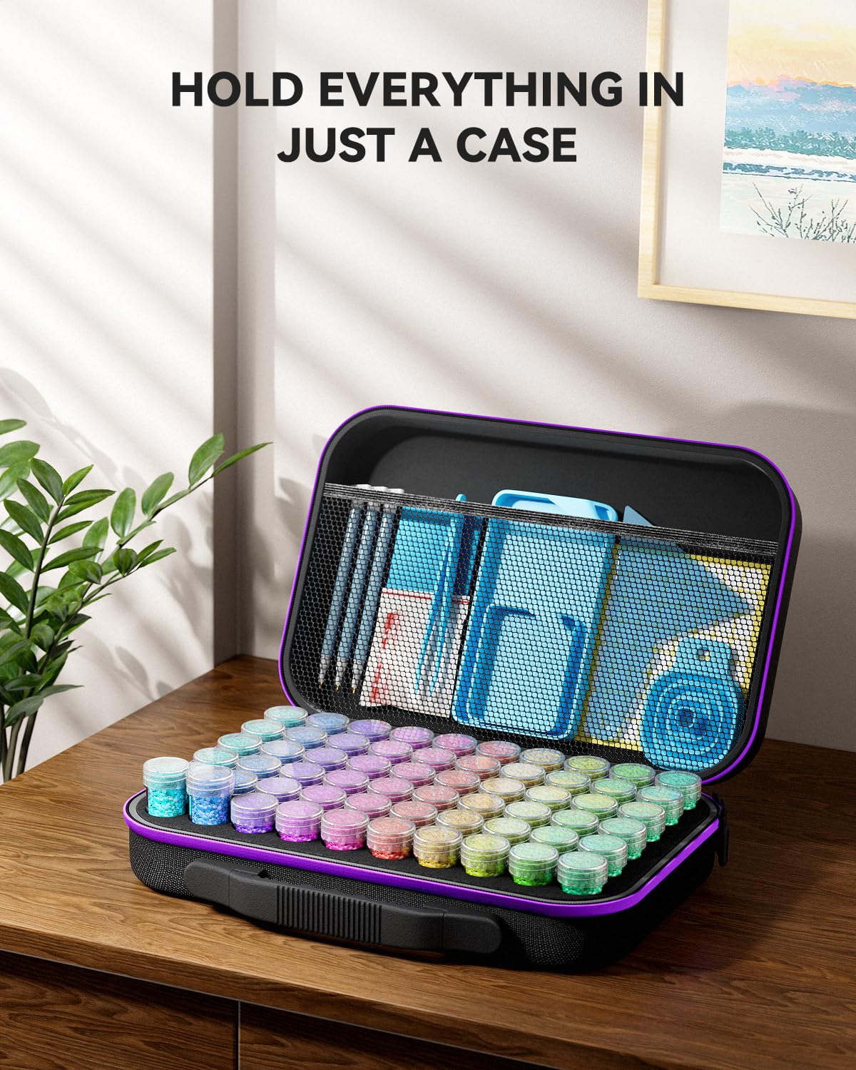 60 Slots Storage Container for Diamond Art Kits for Adults,Portable Bead Storage Boxes for Diamond Painting Accessories and Tools