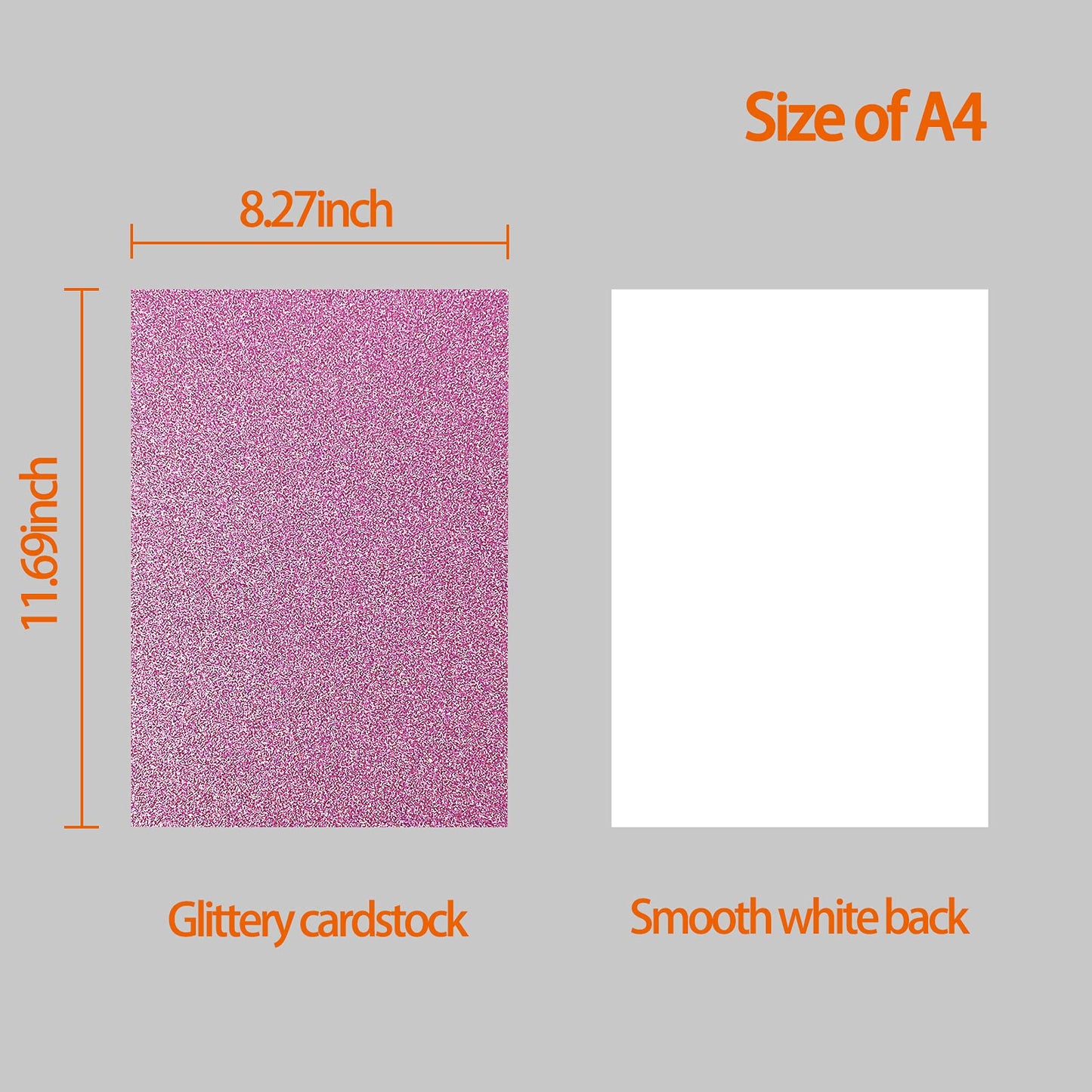 Glitter Cardstock, 40 Sheets in 20 Colors, Premium Cardstock for Cricut, Crafts and DIY Projects, Sparkly Paper for Card Making, 250 GSM