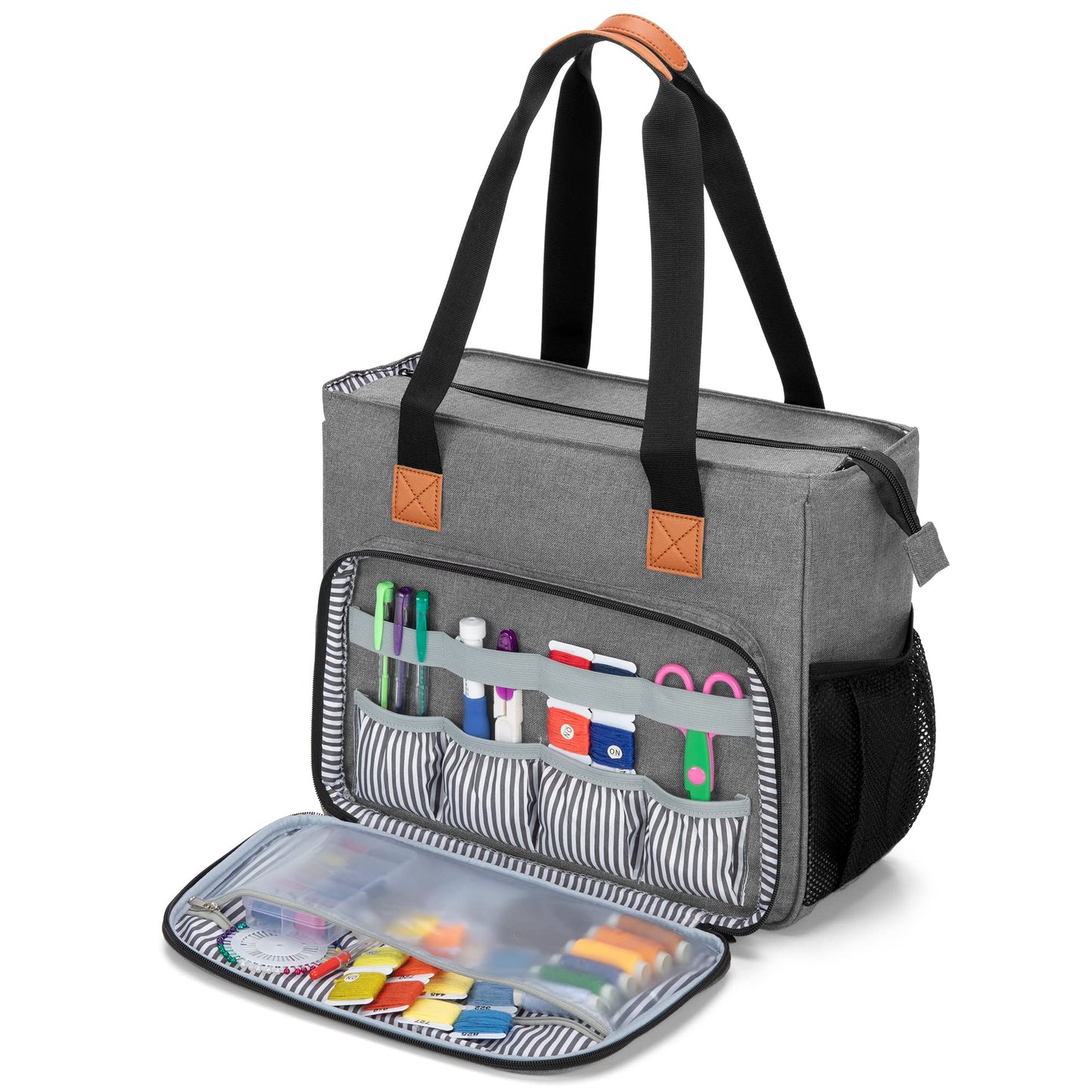 Embroidery Project Carrying Bag, Embroidery Kits Storage Bag Gray, (Bag Only)