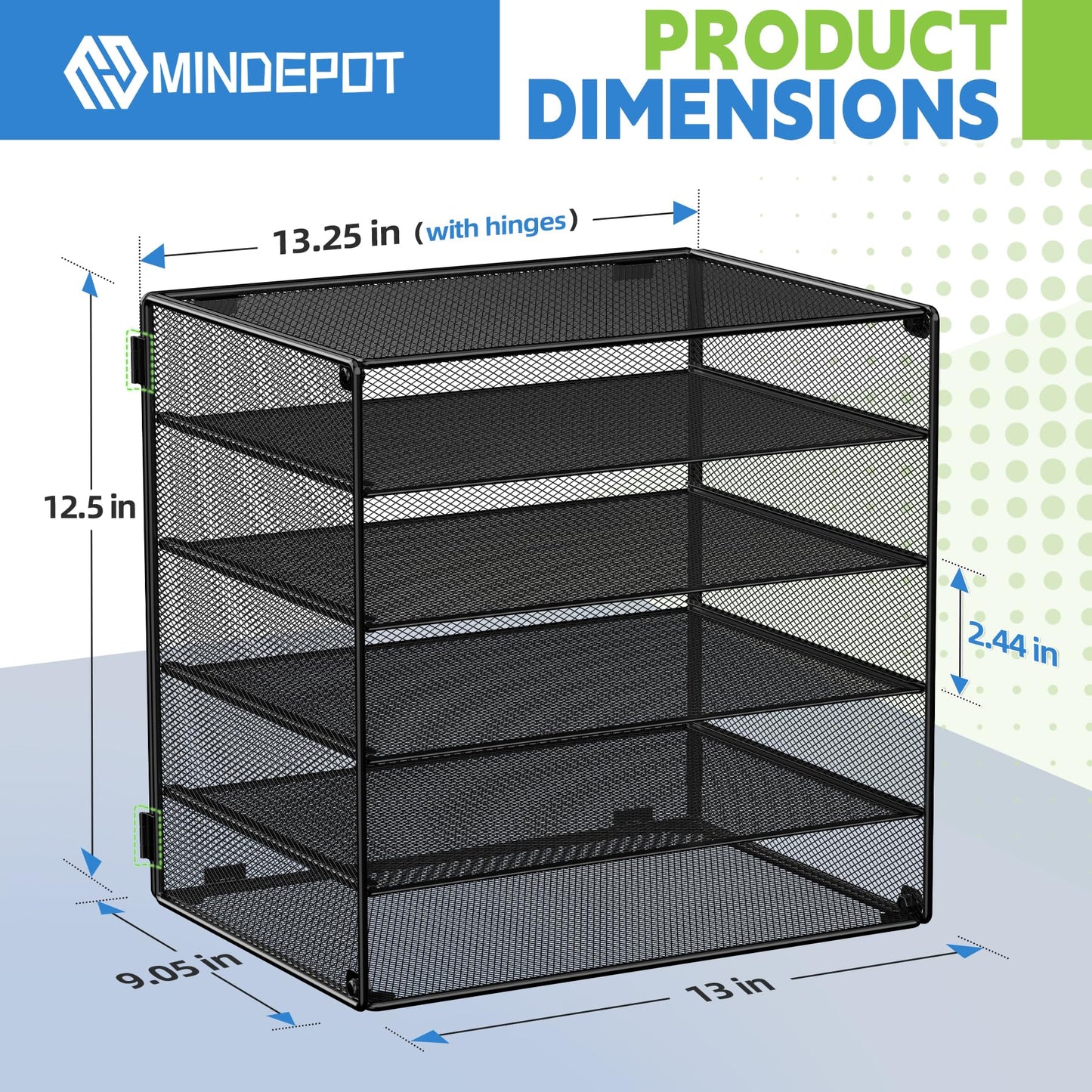 6 Tier Desk Organizer Paper Tray, Metal File Holder Desktop Organizers and Workspace Accessories for School Office Organization Storage Rack (1, Black)