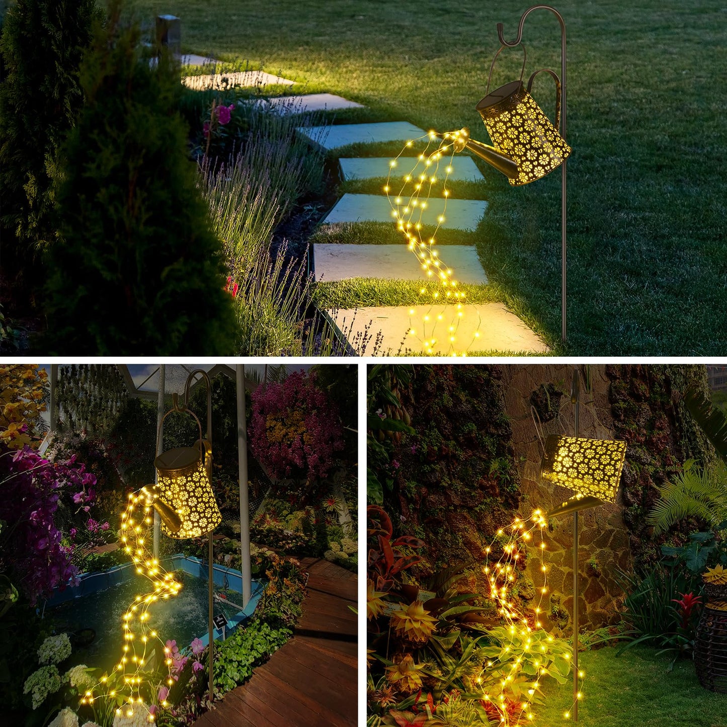 90 LED Solar Watering Can with Lights, Waterproof Large Hanging Lantern Landscape Solar Lights Outdoor Garden Decor for Outside Yard Porch Gardening Gifts for Mom Birthday Mother's Day