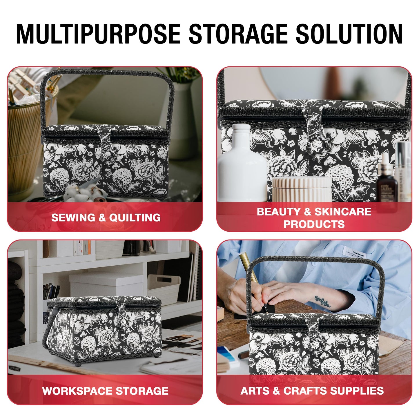 07232 Sewing Basket with Sewing Kit Accessories