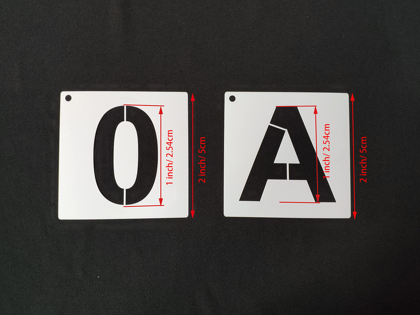 1 Inch Letter Stencils Kit, Alphabet Art Craft Stencils, Reusable Plastic Letters and Numbers Stencil Set for Wood, Wall, Fabric, Rock, Chalkboard, Signage and DIY Art Projects (White, 36 Pcs)